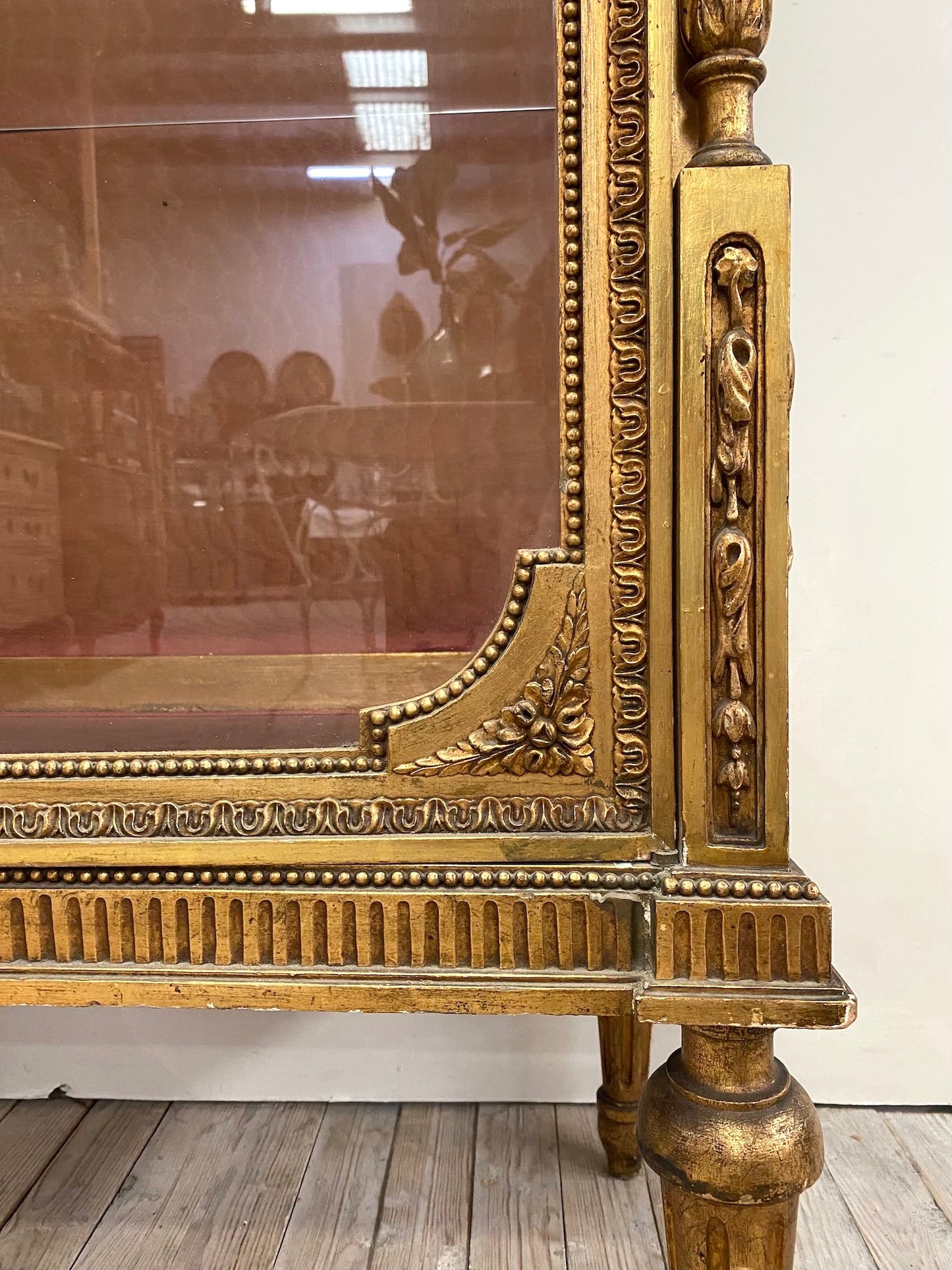 Antique French Louis XVI Gilt Vitrine
