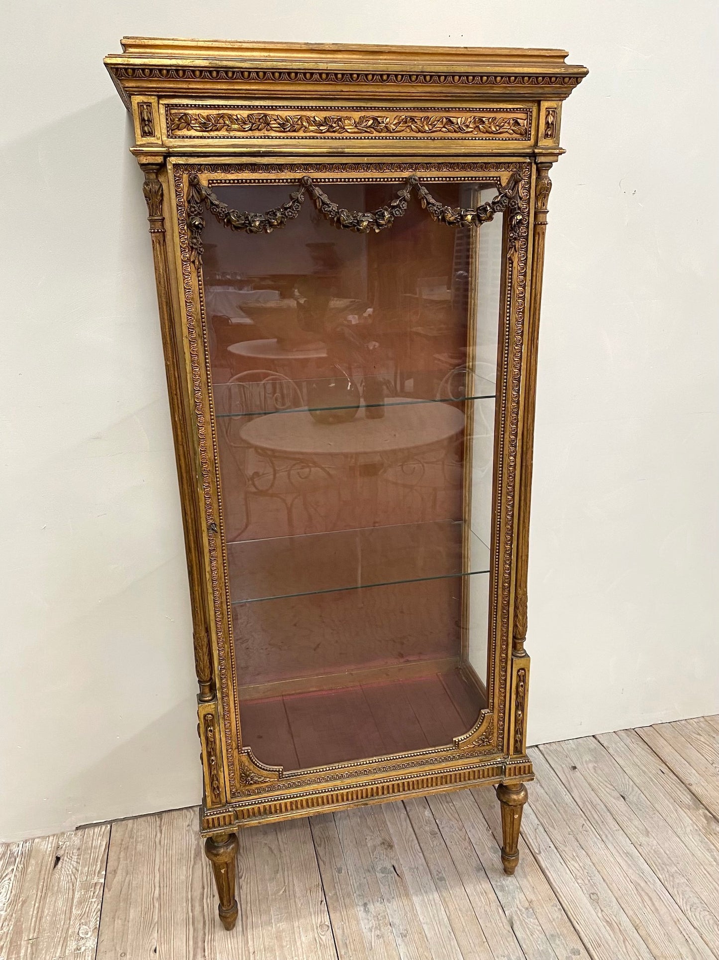 Antique French Louis XVI Gilt Vitrine