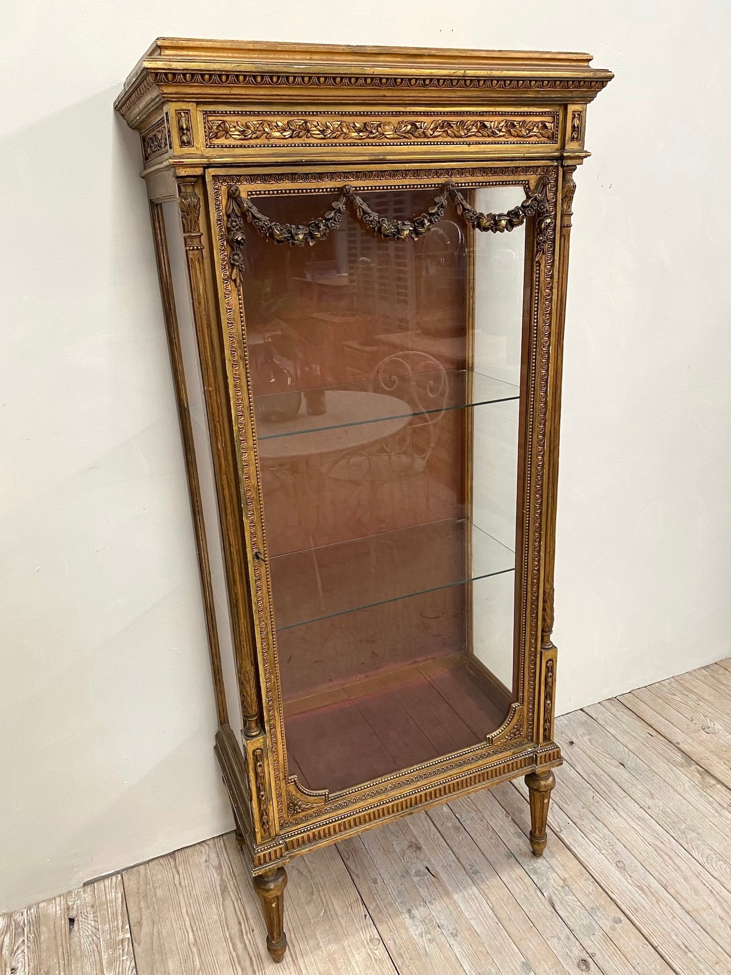 Antique French Louis XVI Gilt Vitrine