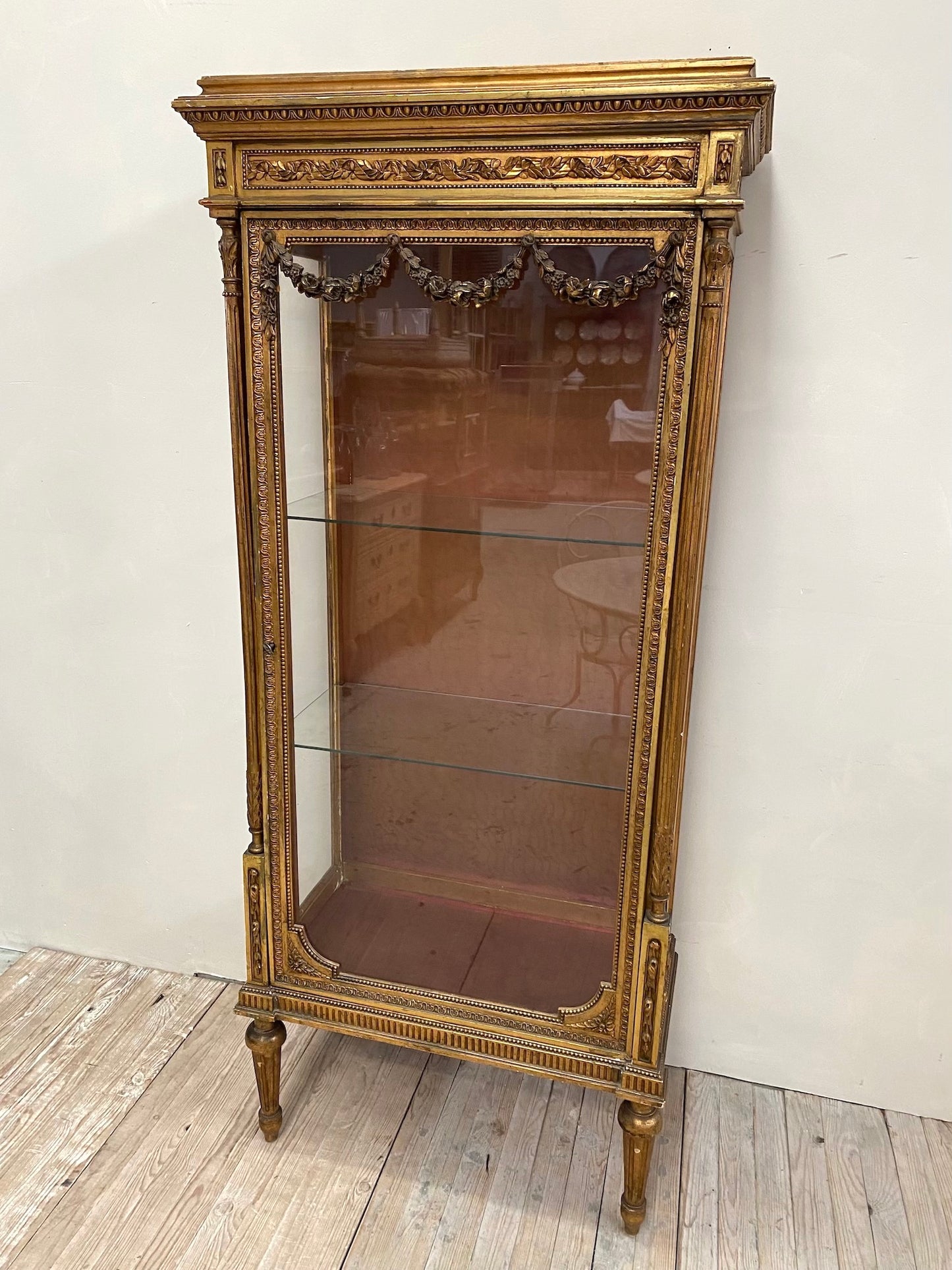 Antique French Louis XVI Gilt Vitrine