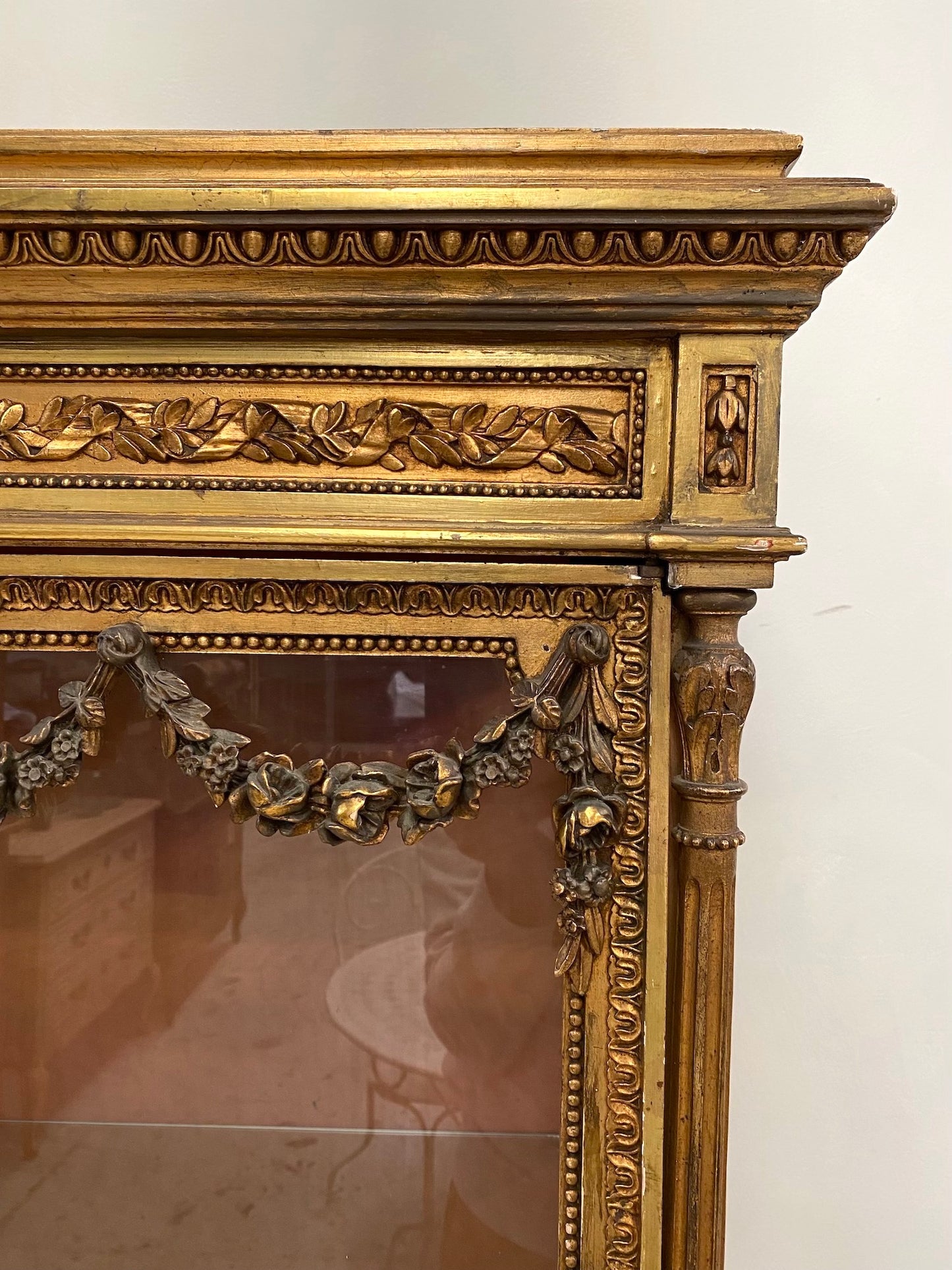 Antique French Louis XVI Gilt Vitrine