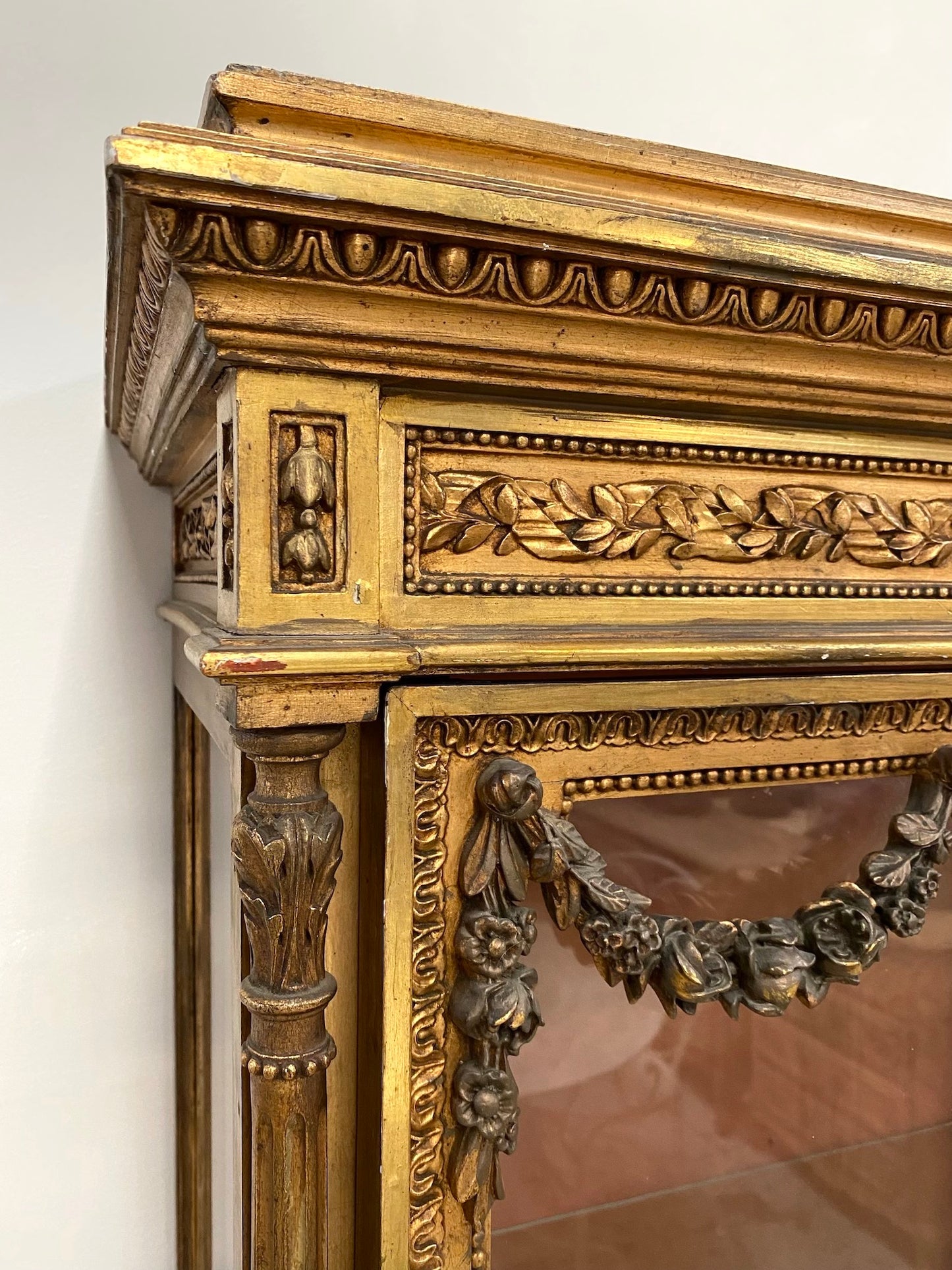 Antique French Louis XVI Gilt Vitrine