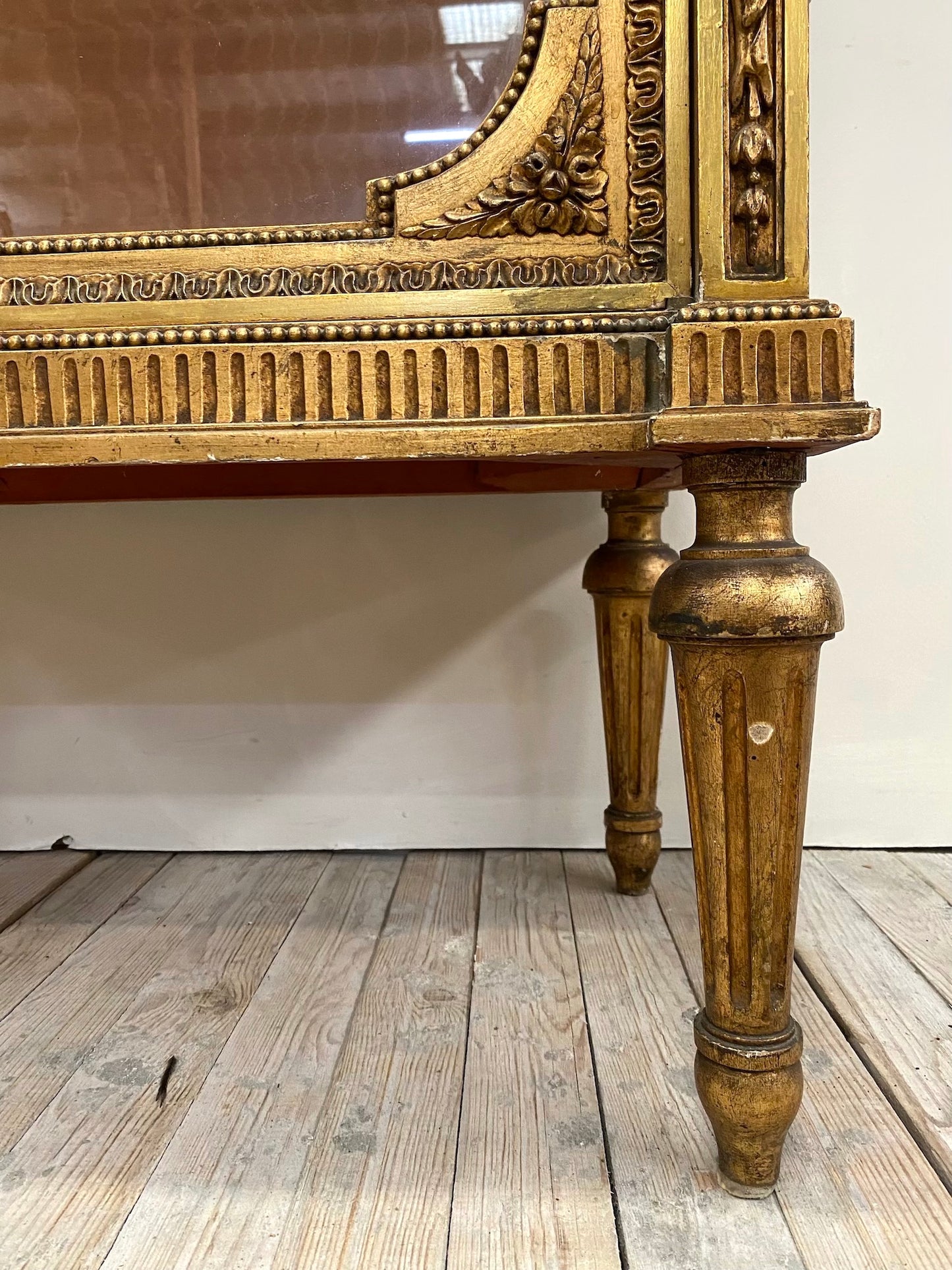 Antique French Louis XVI Gilt Vitrine