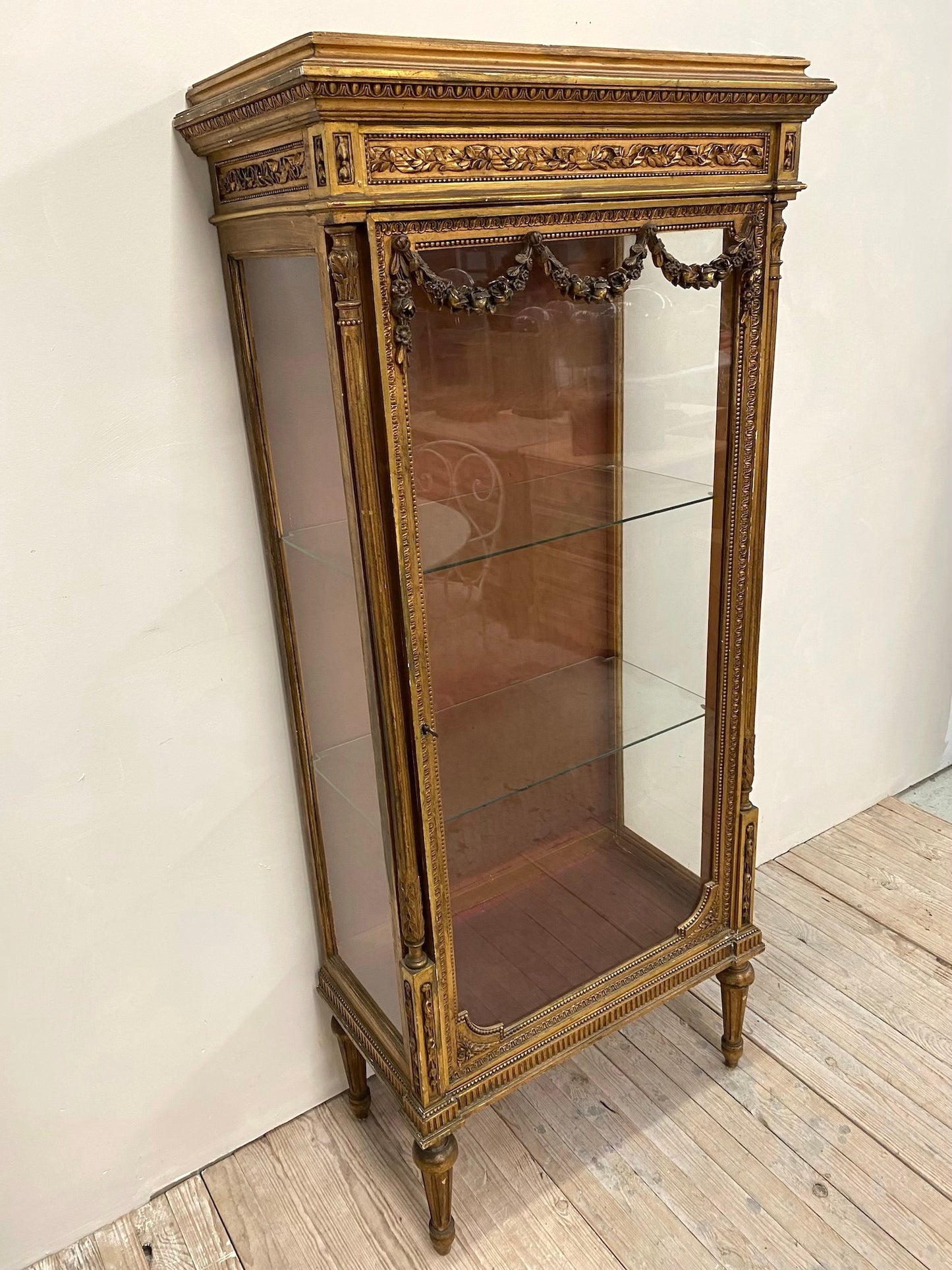 Antique French Louis XVI Gilt Vitrine