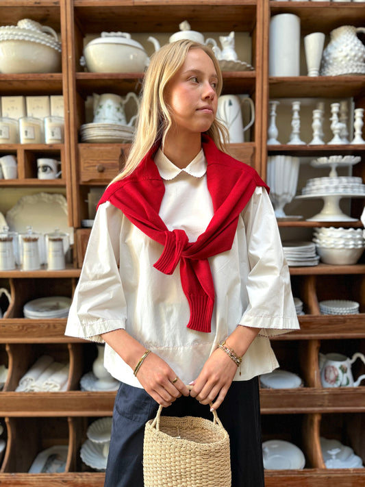 Péro White Blouse With Peter Pan Collar