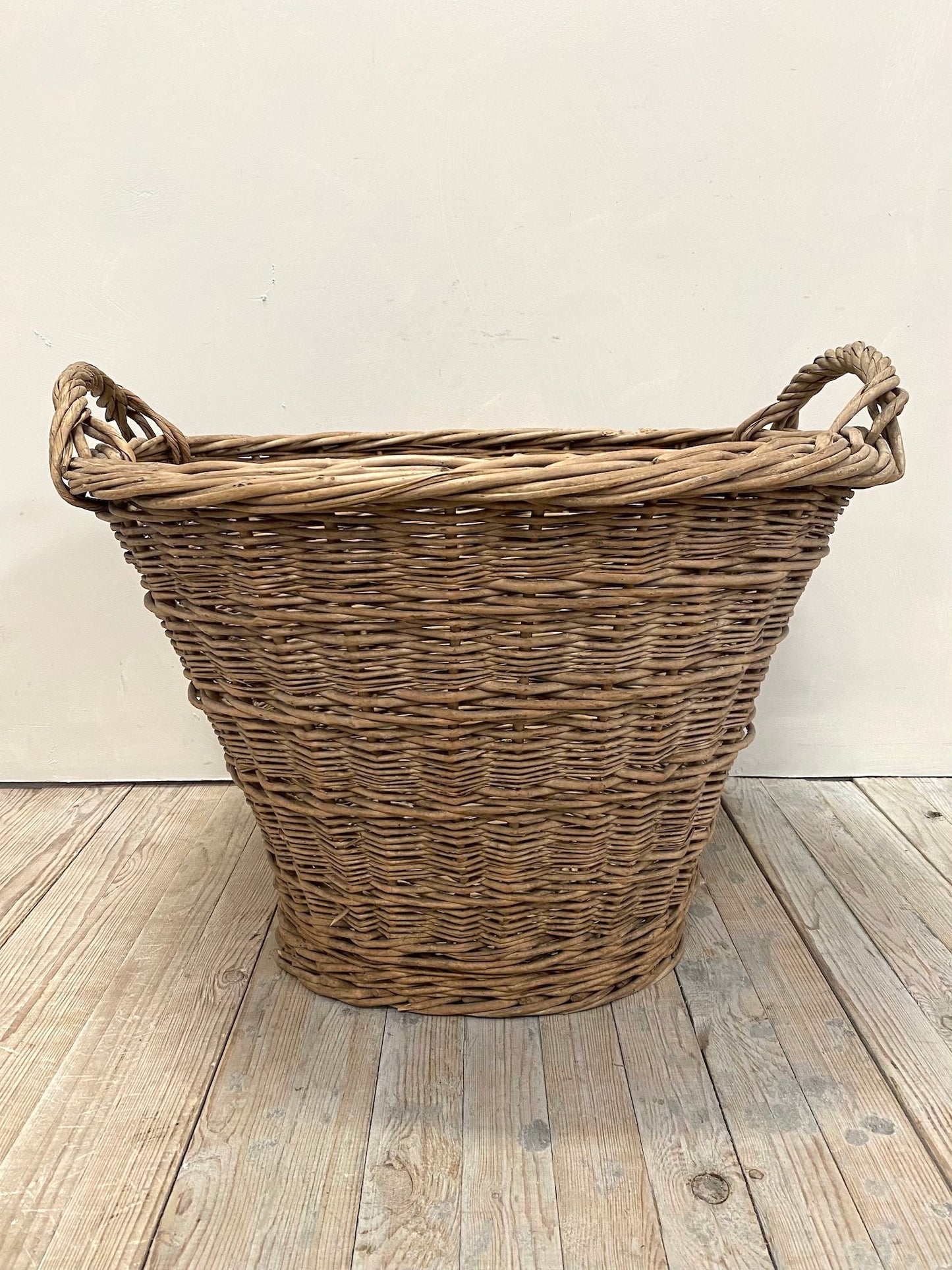 Antique French Large Oval Laundry Basket