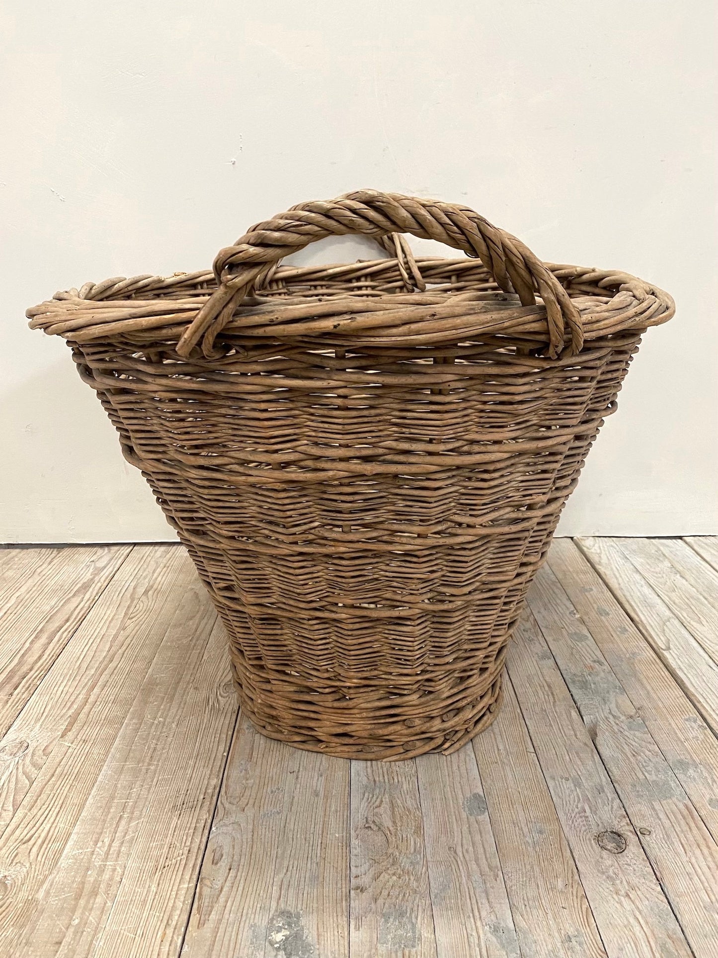 Antique French Large Oval Laundry Basket