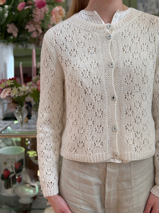 Sula Nickel Lacey Cardigan Cotton Cashmere LAST ONE Small