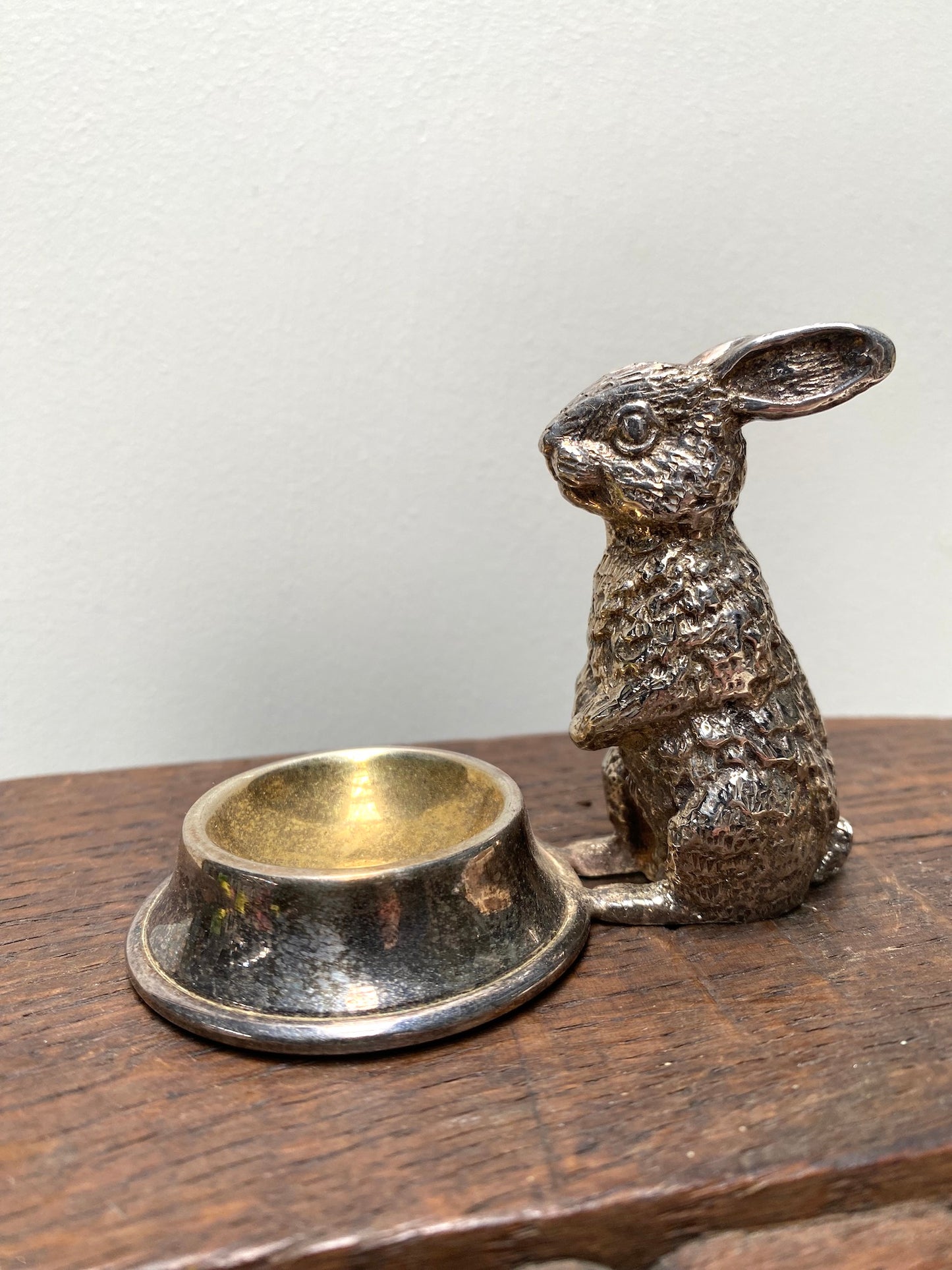 Antique French Pewter Egg Cup - Rabbit