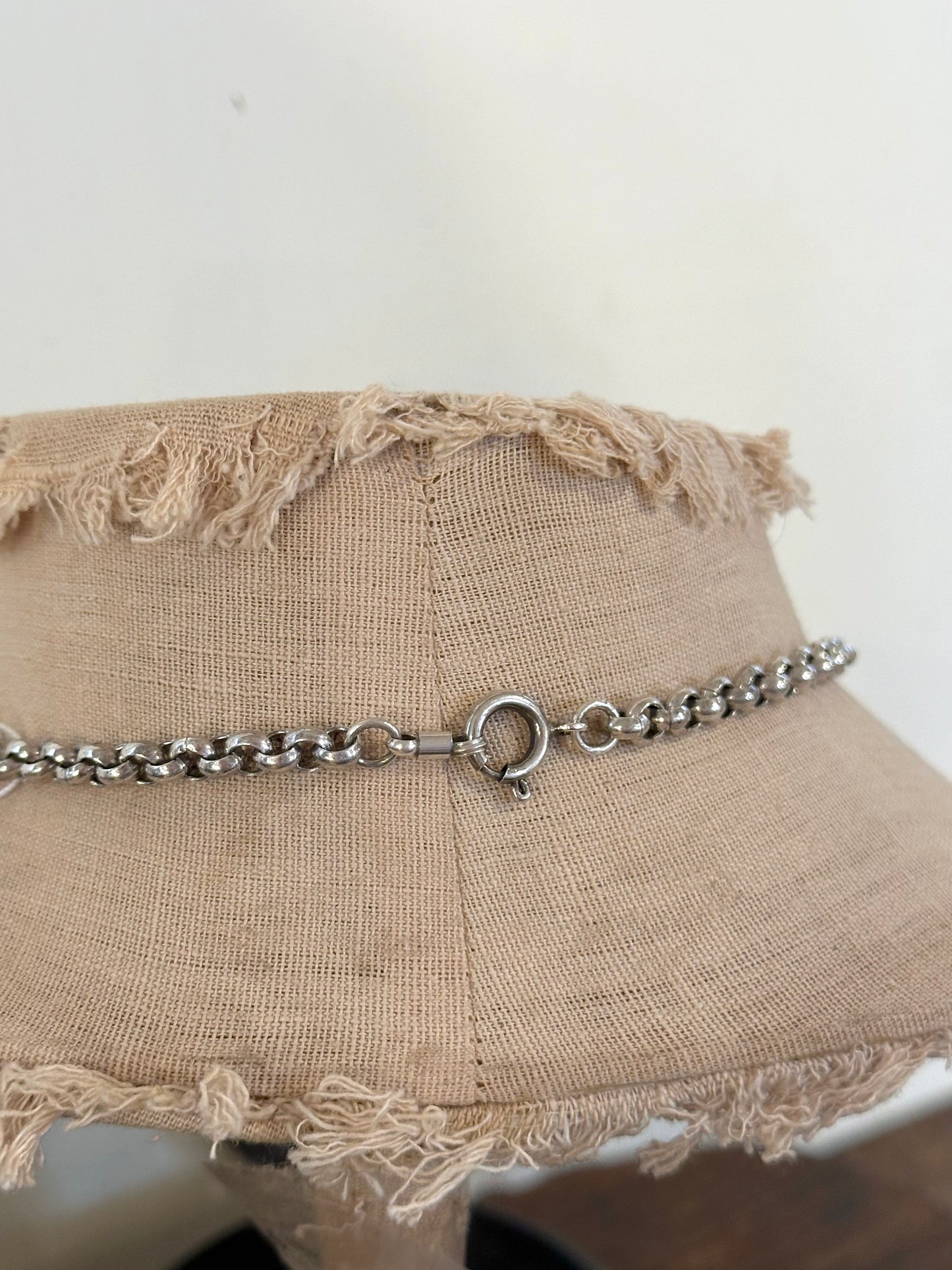 Antique French Silver Necklace With Mirror Compact Locket
