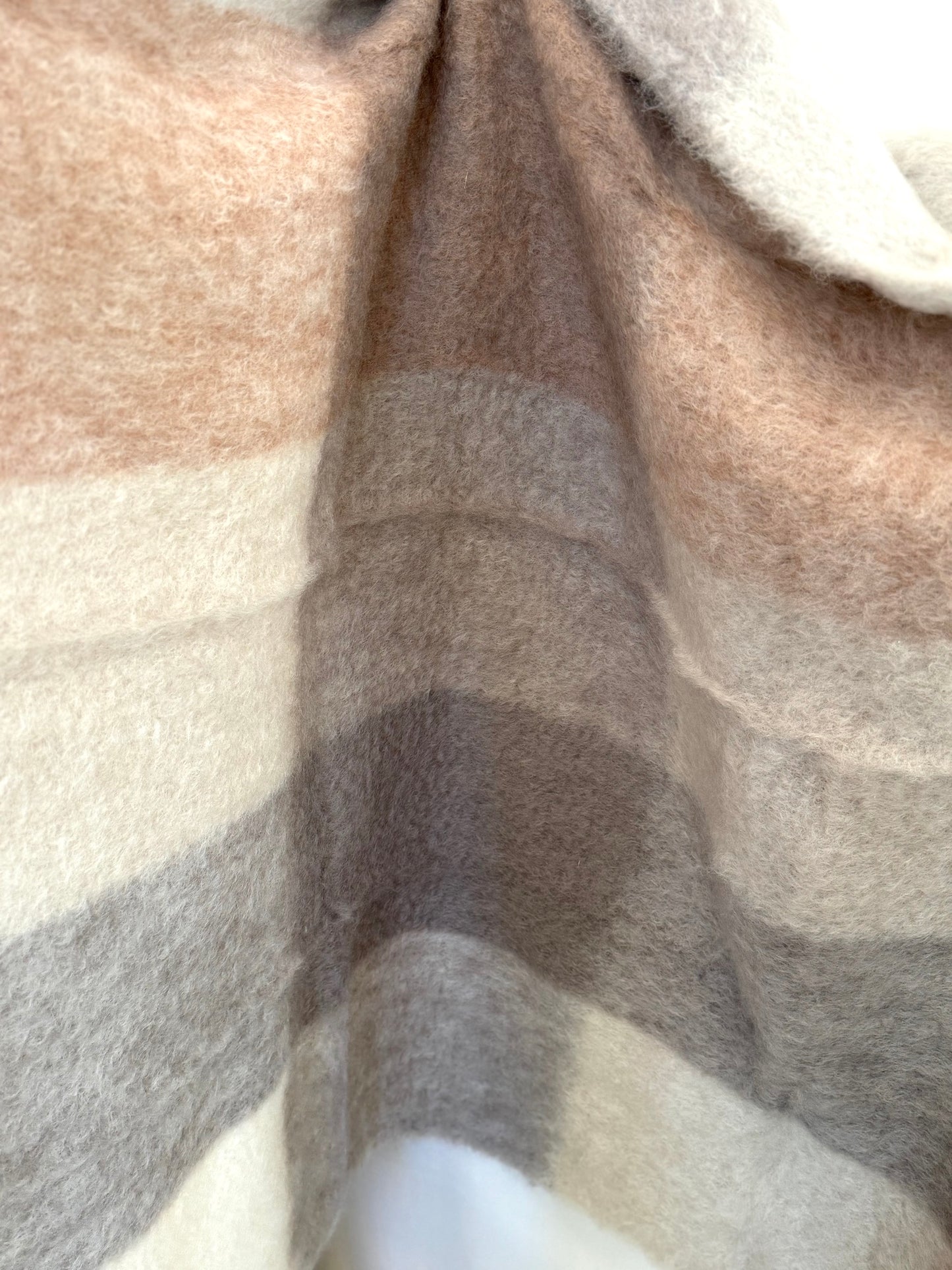 Mantas Ezcaray Neutrals Checked Mohair Blanket