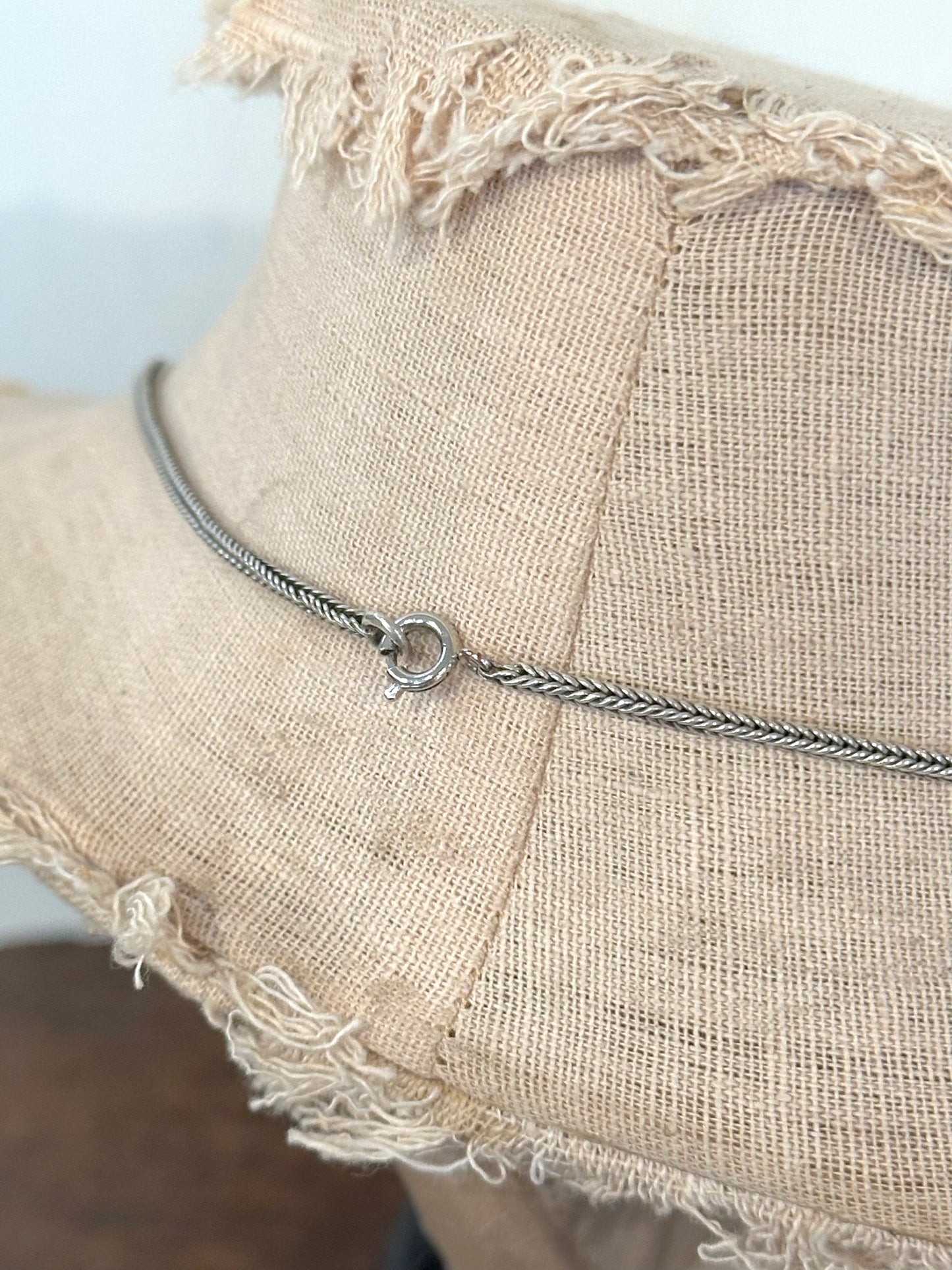 Antique French Silver Necklace With Fob Ball And Tassel Charms