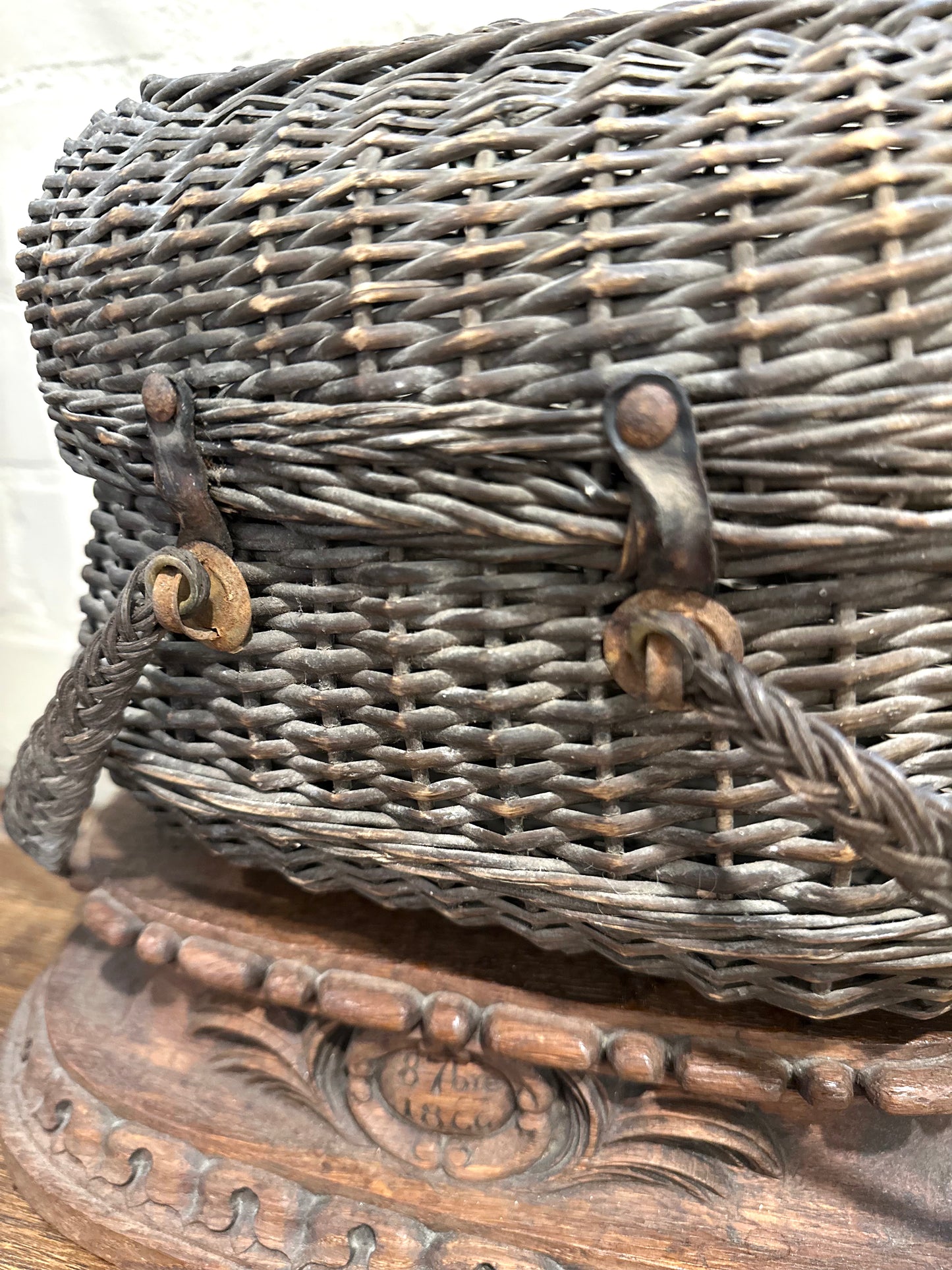 Antique French Large Woven Basket