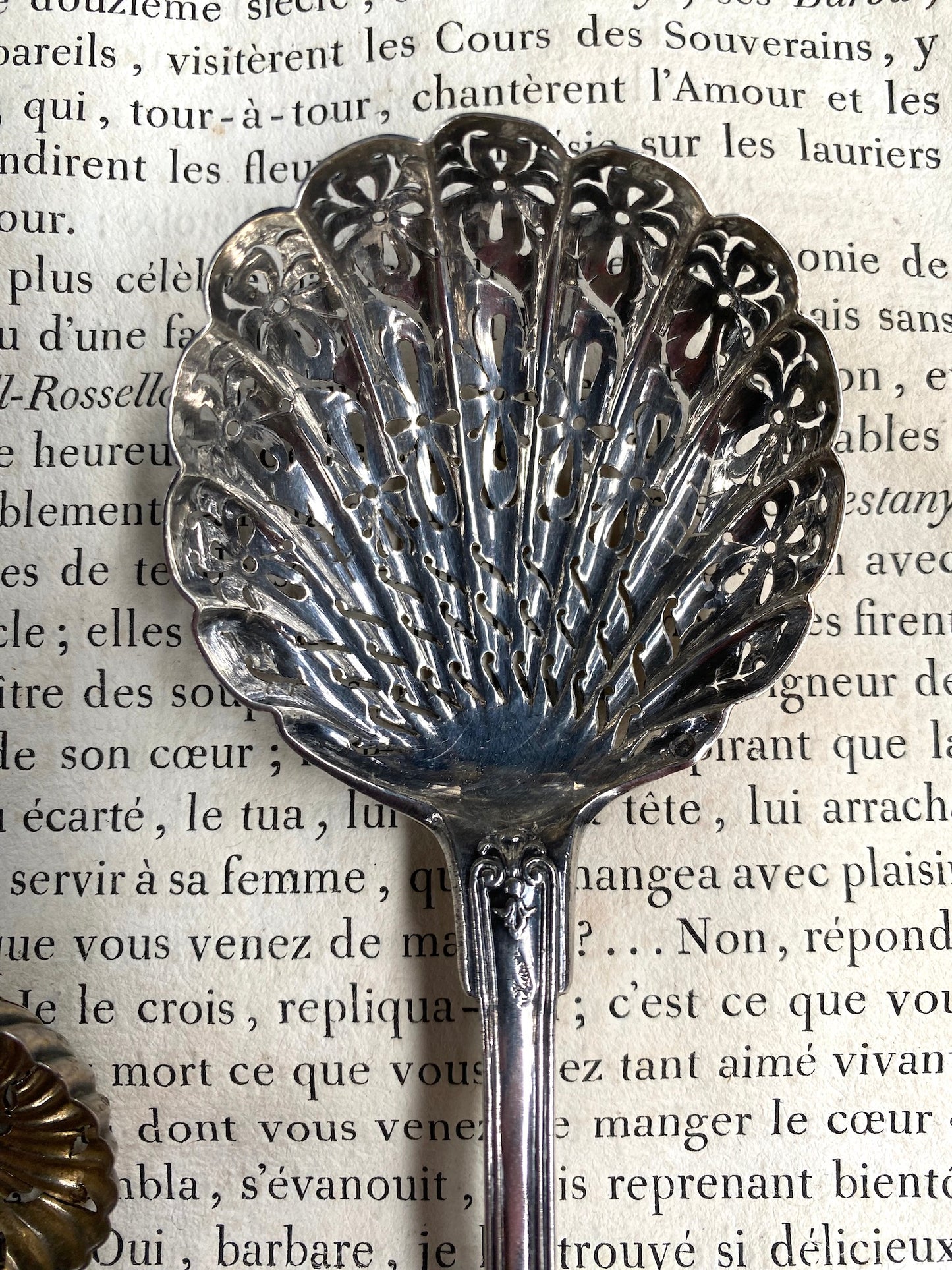 Antique French Silver Scalloped Sugar Sprinkling Spoons - II