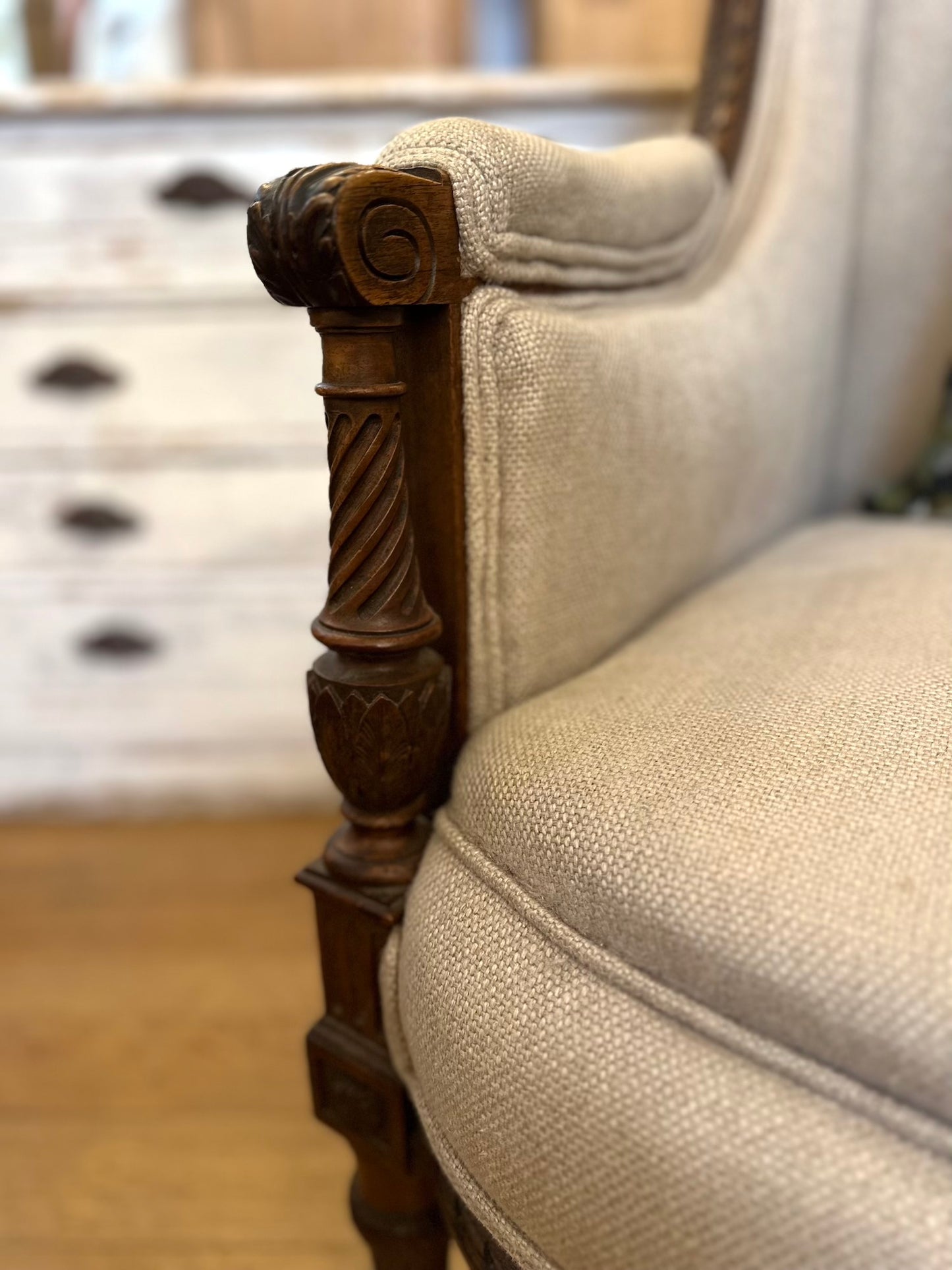 Antique French Three Piece Walnut Duchess Suite