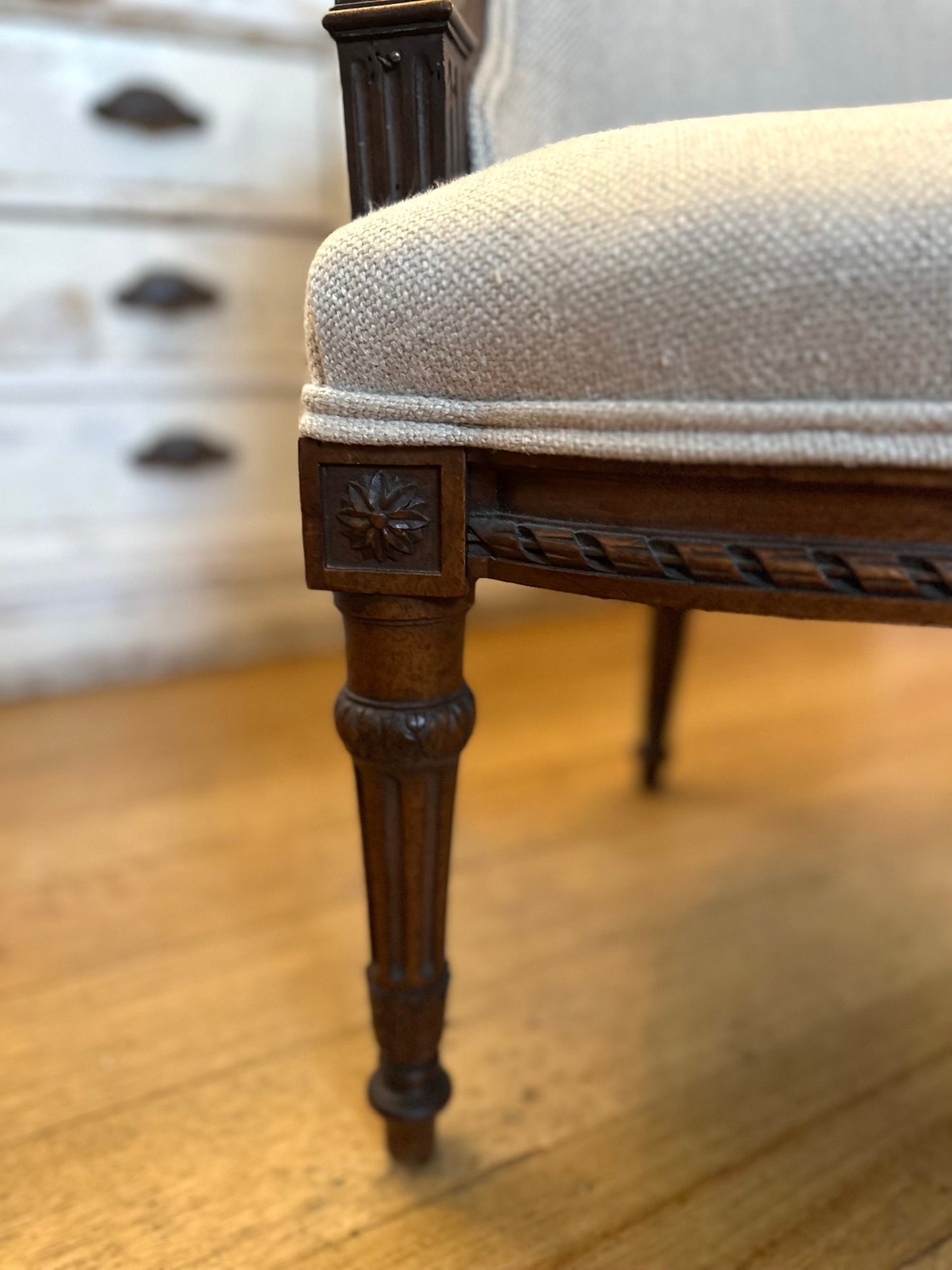 Antique French Three Piece Walnut Duchess Suite