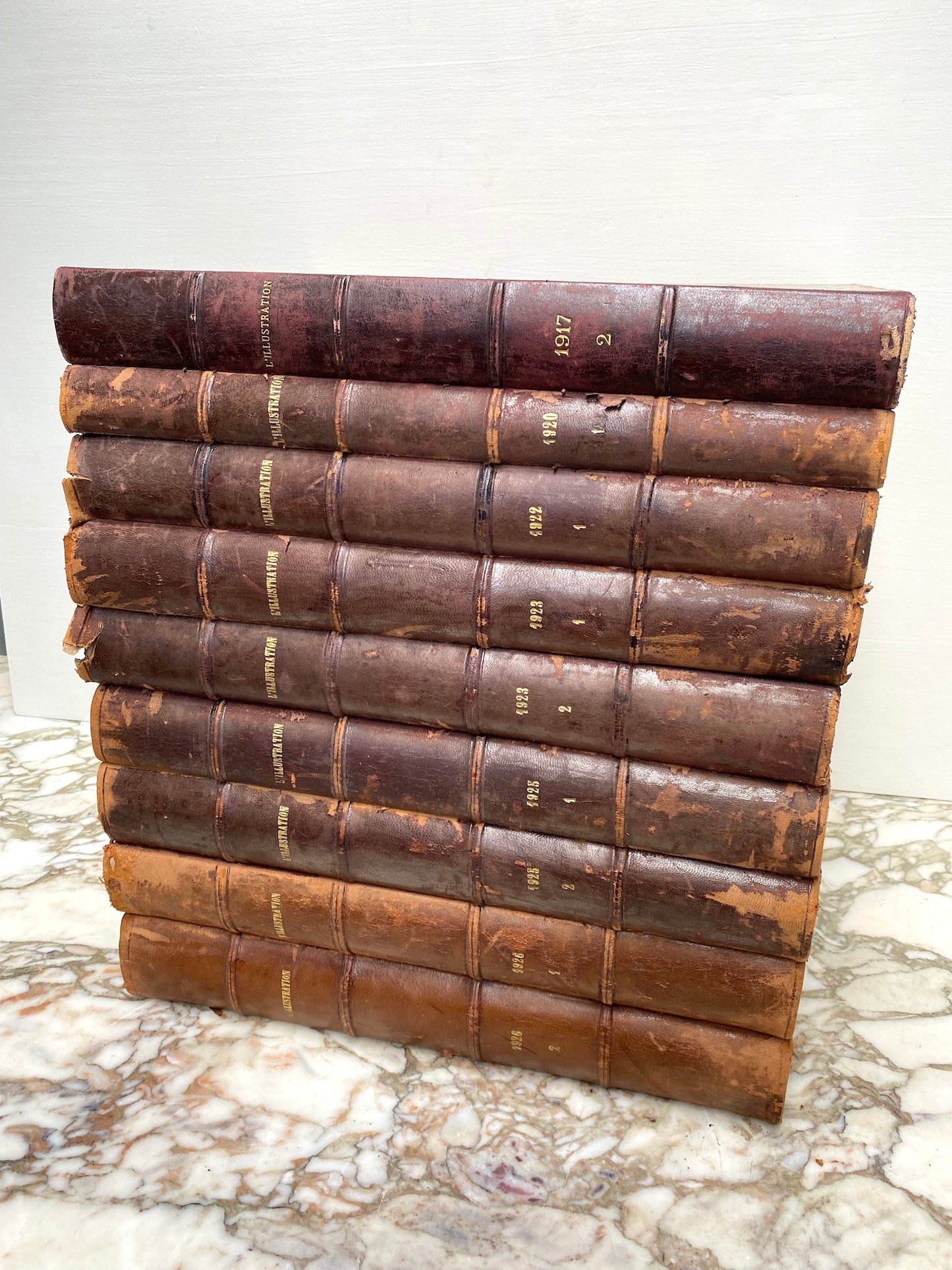 Antique French L'Illustration Bound Newspaper Archive 1917 - 1926