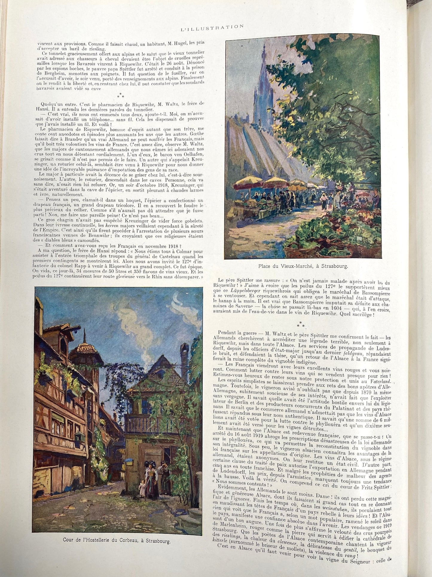 Antique French L'Illustration Bound Newspaper Archive 1917 - 1926