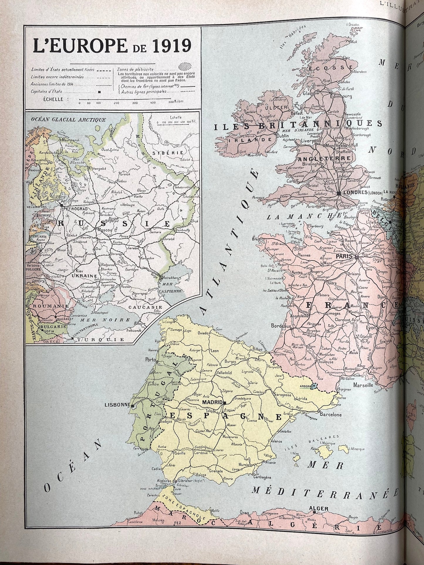 Antique French L'Illustration Bound Newspaper Archive 1917 - 1926