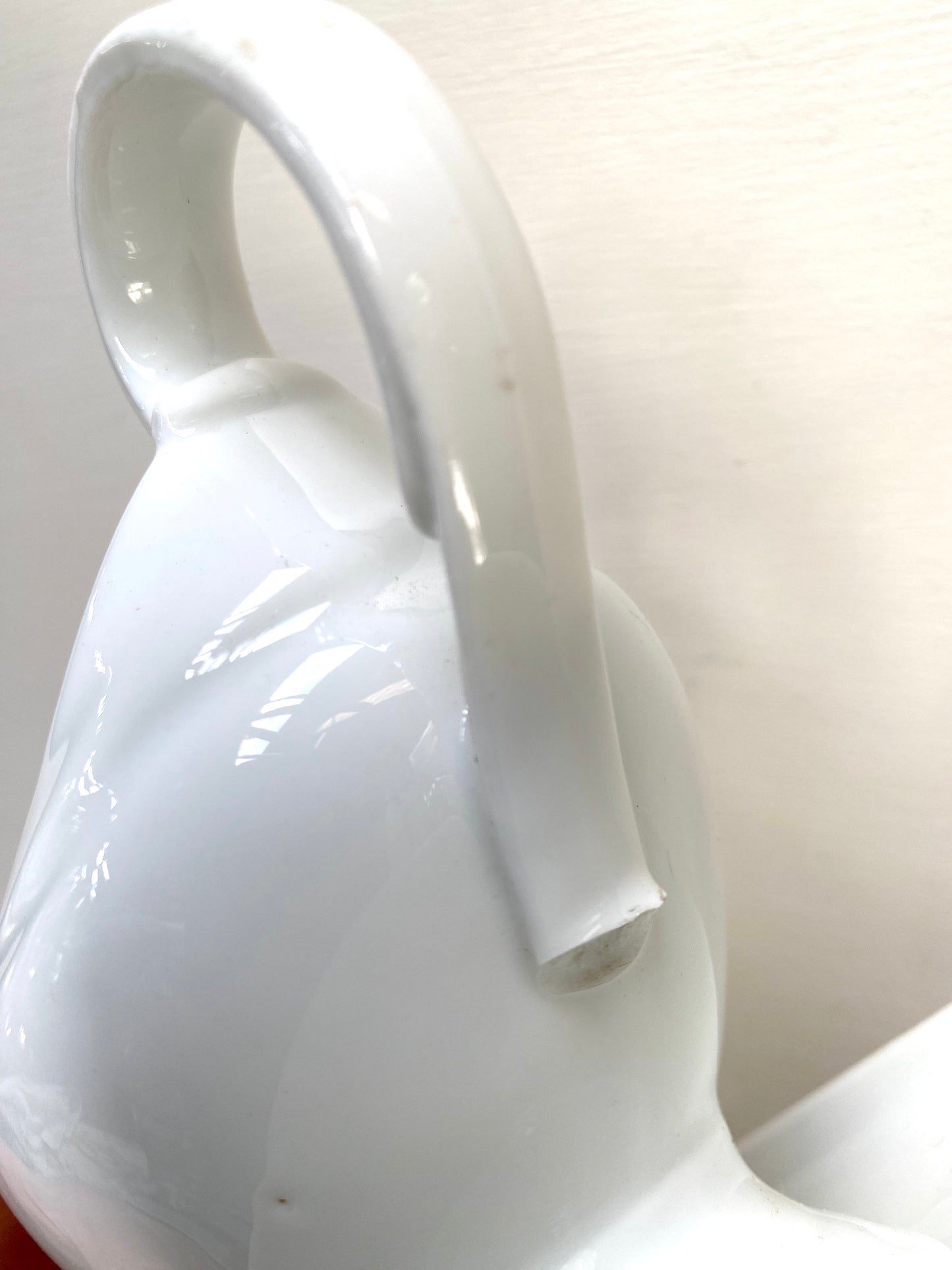 Antique French White Ceramic Gravy Boat