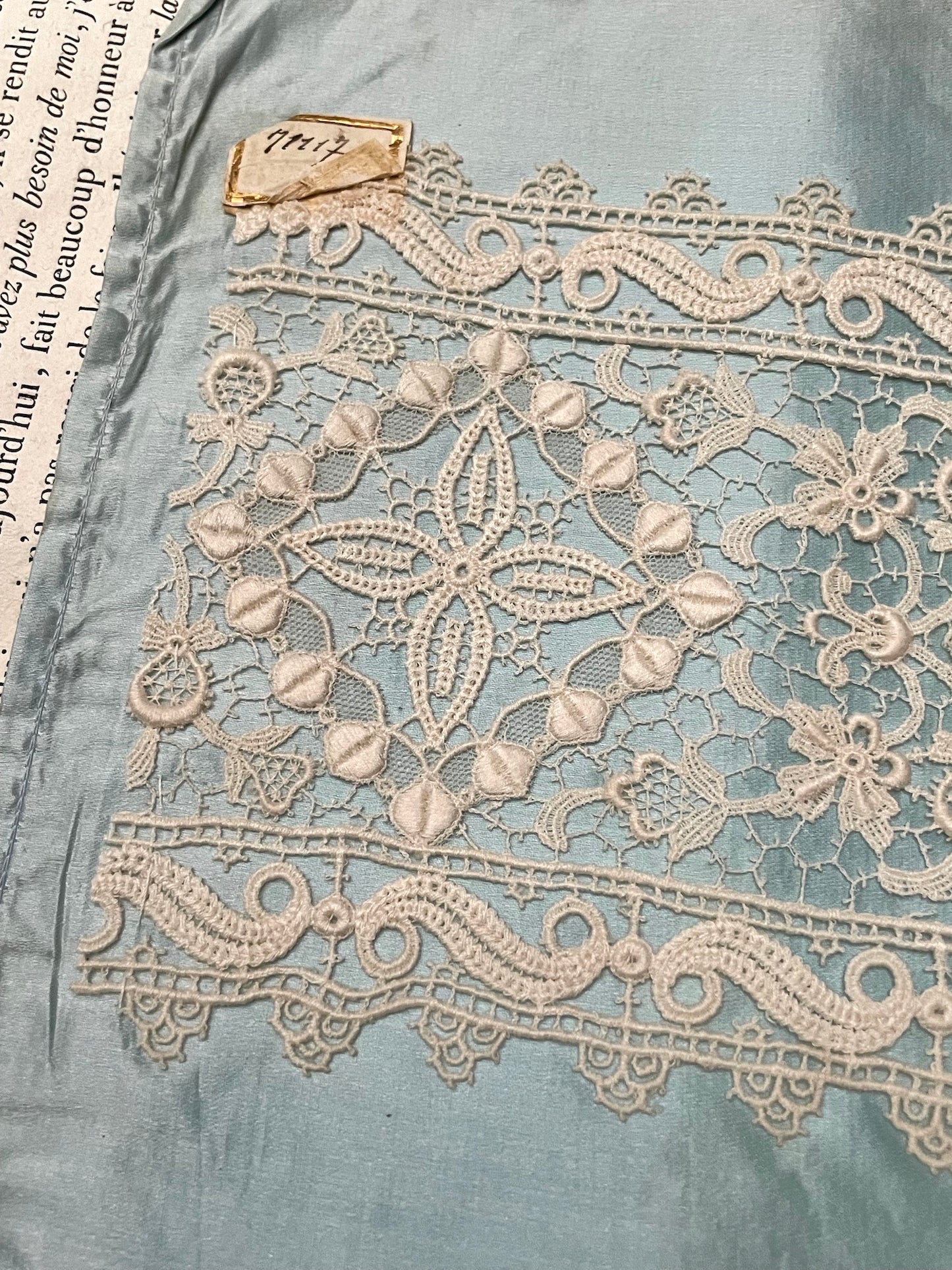 Antique French Lace Sample Panel XIV