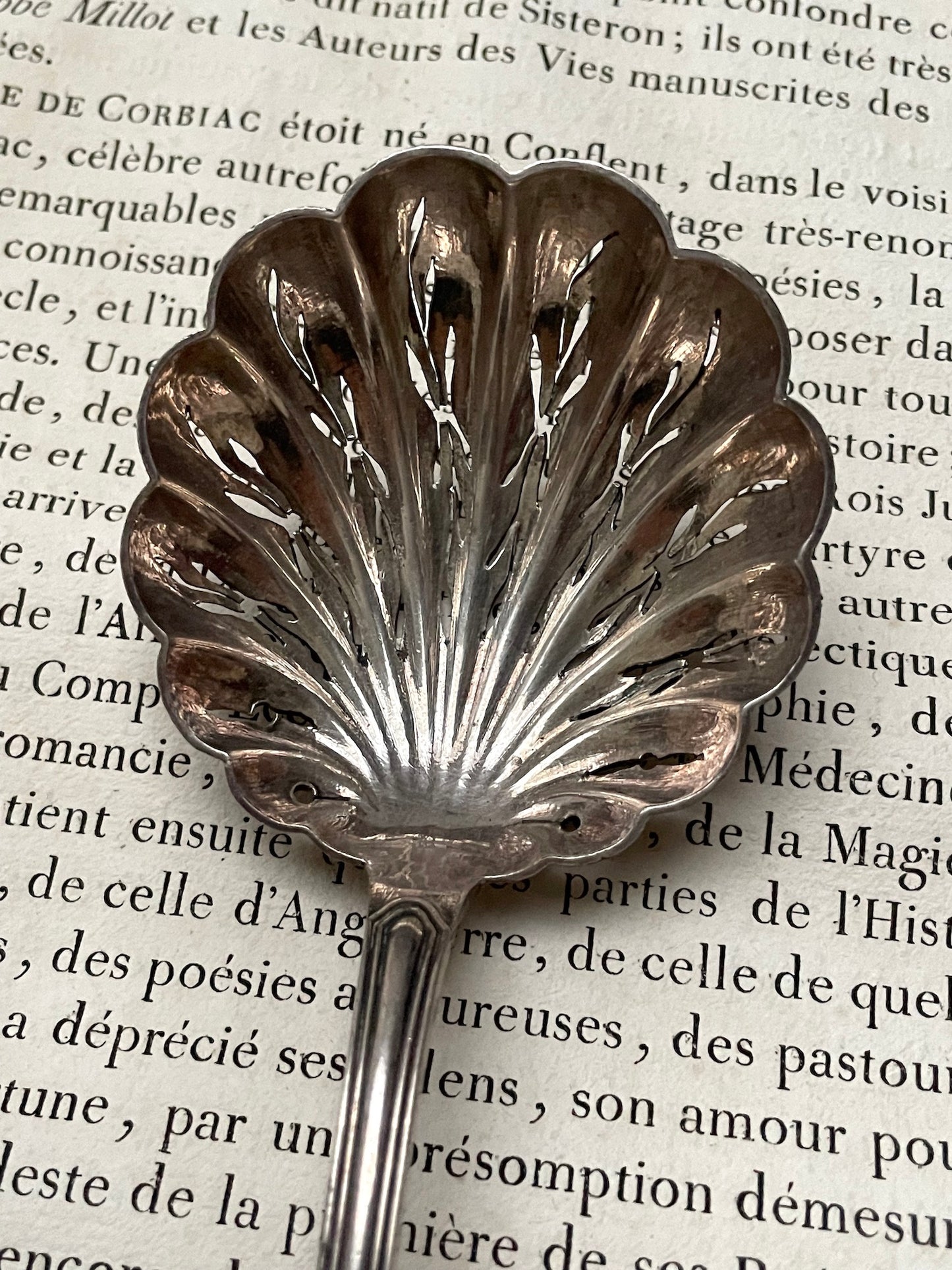 Antique French Silver Scalloped Sugar Sprinkling Spoons - I