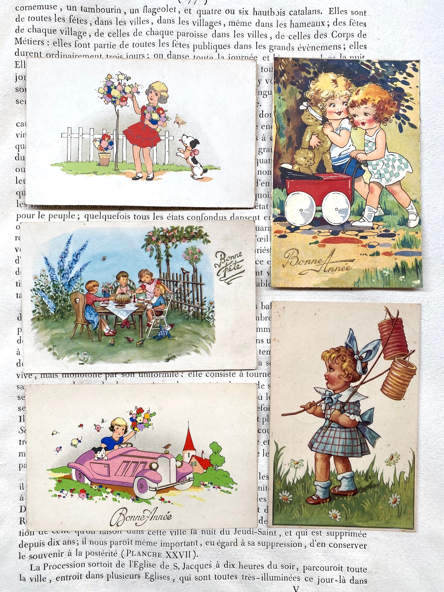 Antique French Postcards - Set 9 - Children