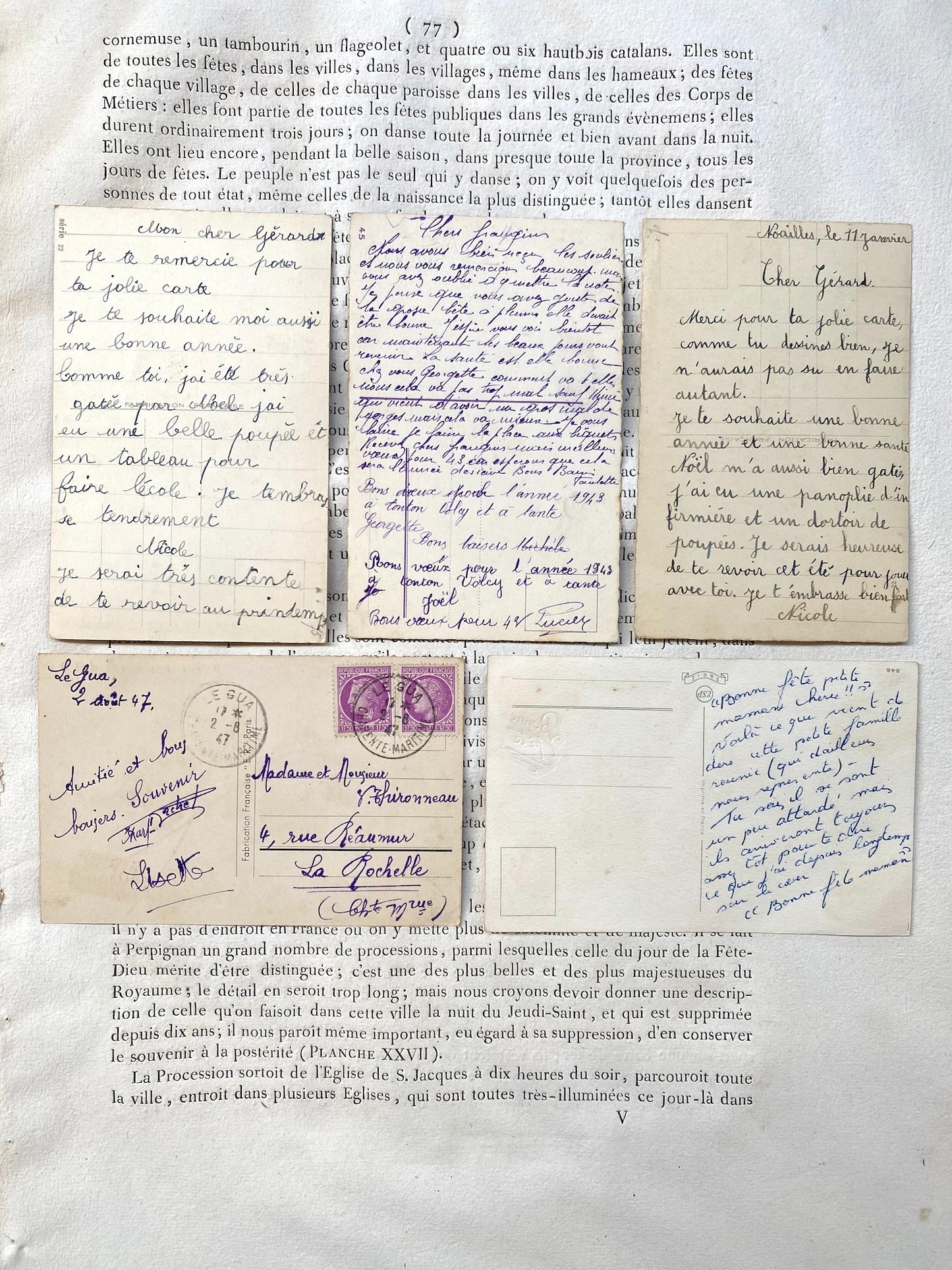 Antique French Postcards - Set 9 - Children