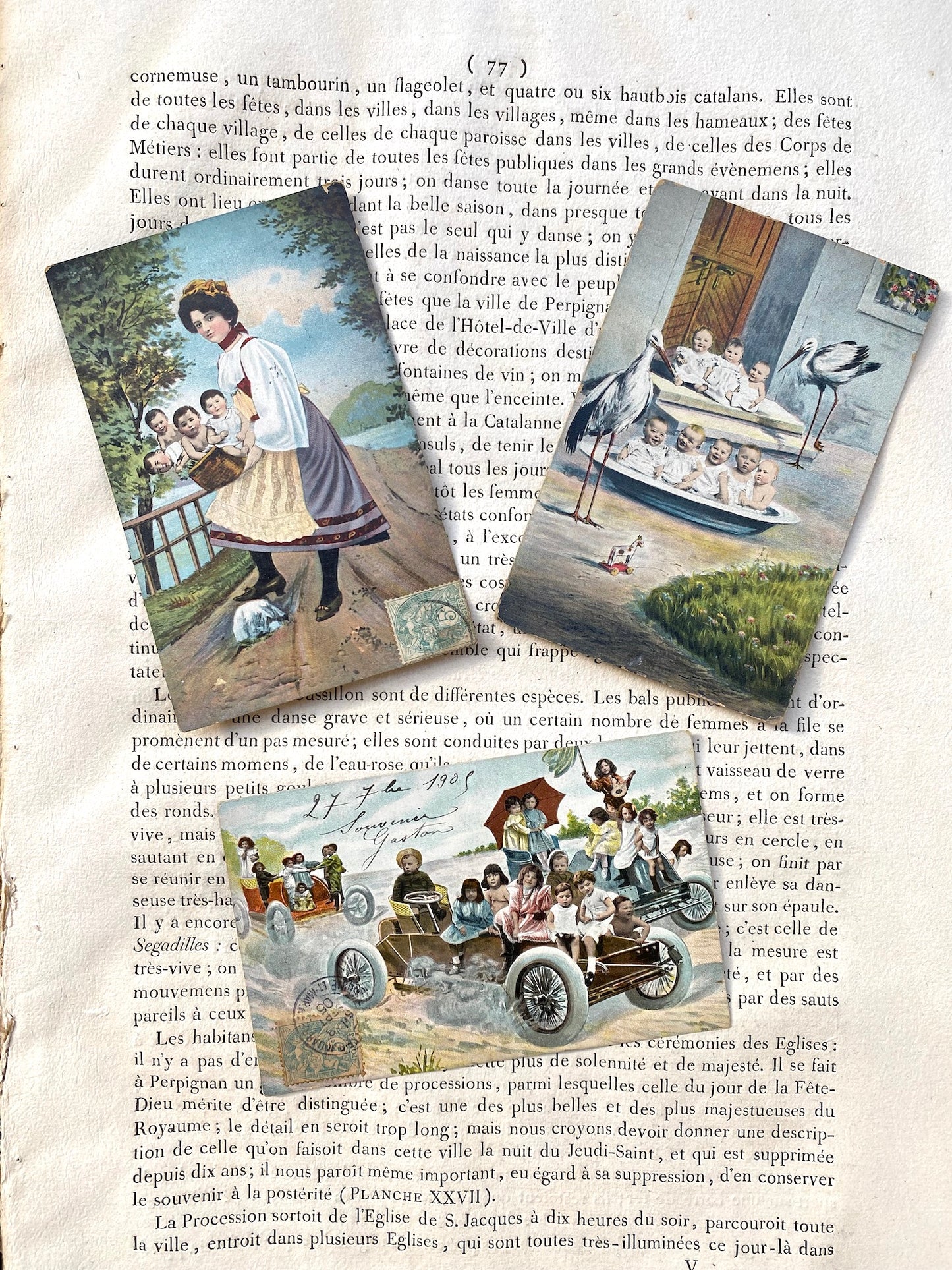 Antique French Postcards - Set 11 -Children