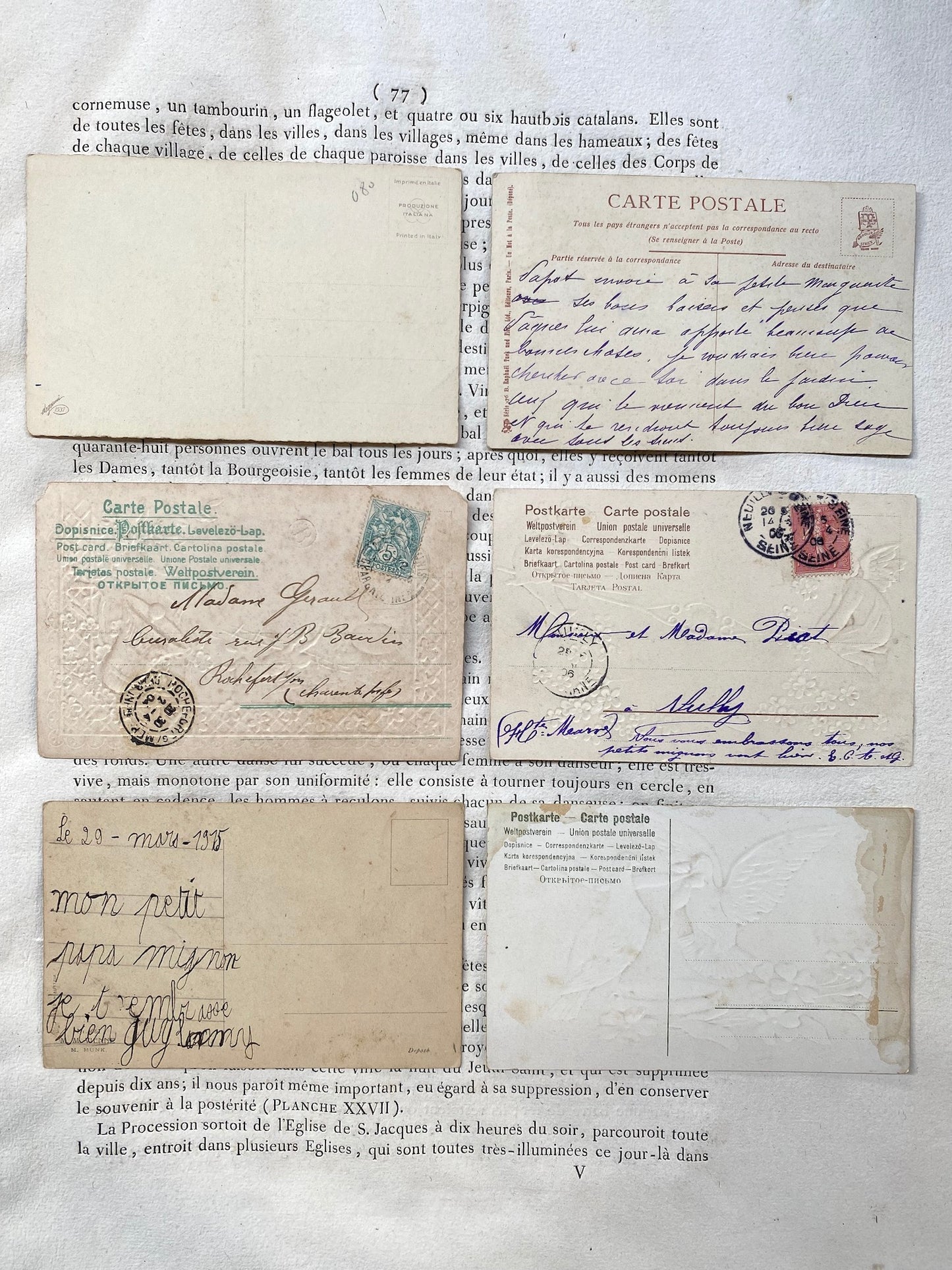 Antique French Postcards - Set 17 - Easter