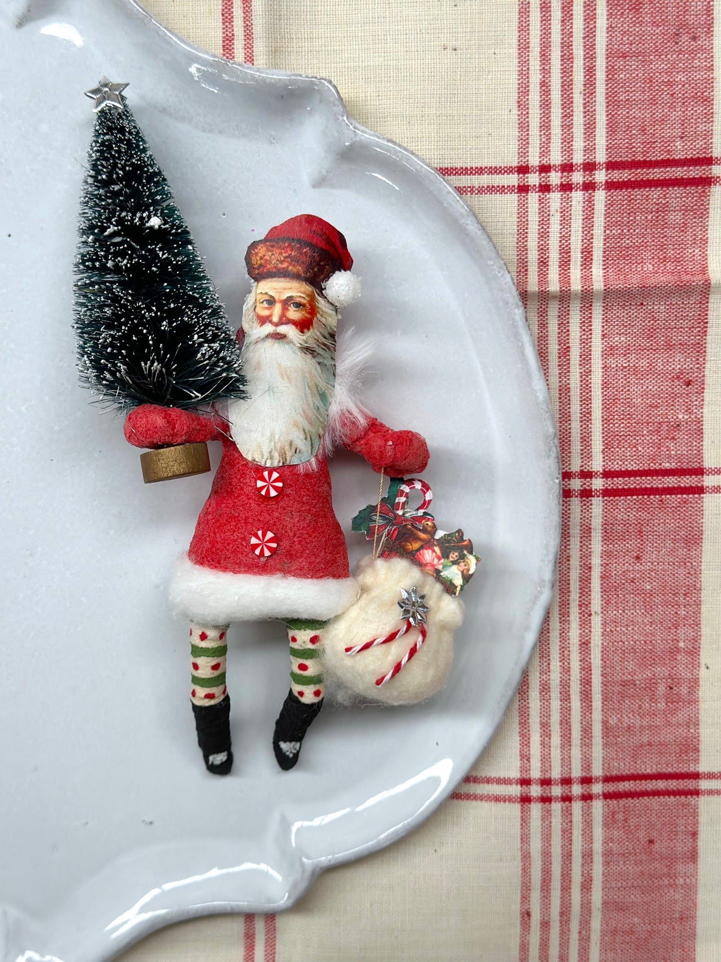 Vintage by Crystal Handspun Cotton Red Ornaments