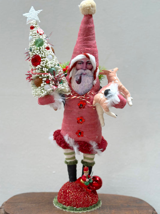 Vintage by Crystal Handspun Cotton Standing Santas