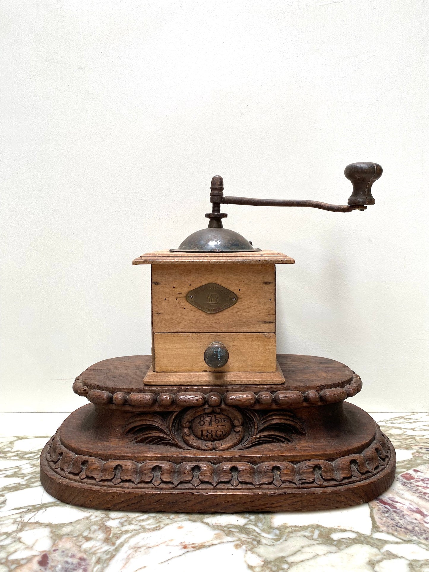 Vintage French 'Peugeot' Wooden Coffee Grinder "Moulin à poivre"