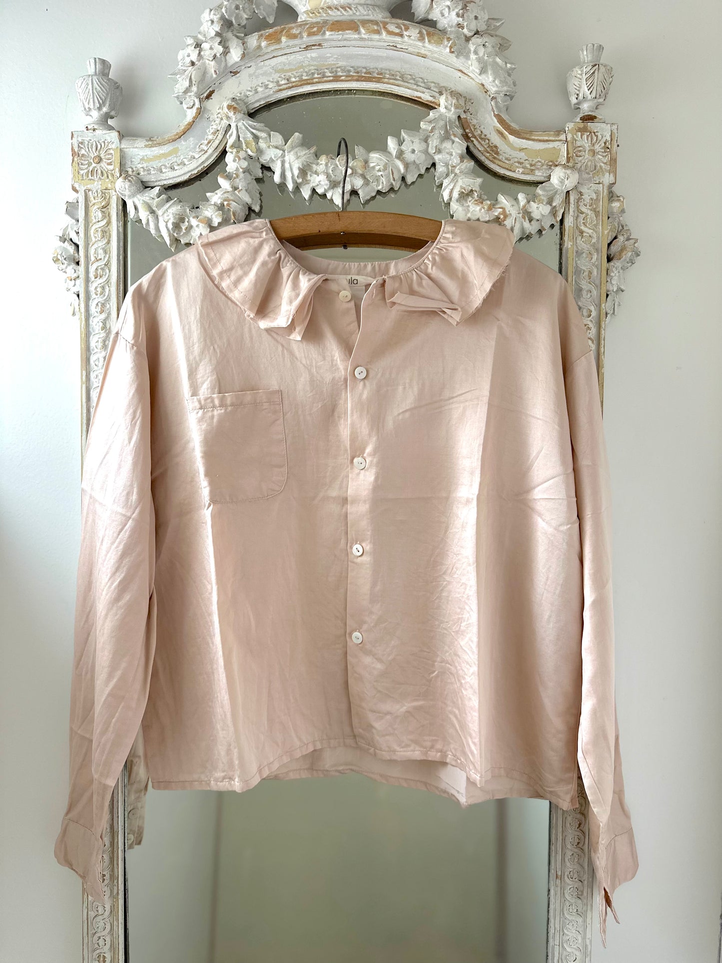 Sula Puckered Collar Blouse - Silver Peony