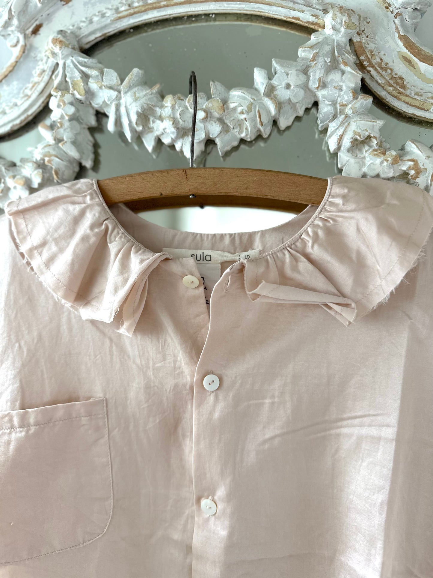 Sula Puckered Collar Blouse - Silver Peony
