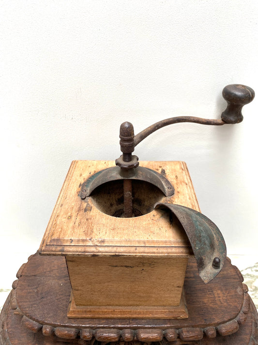Vintage French 'Peugeot' Wooden Coffee Grinder "Moulin à poivre"