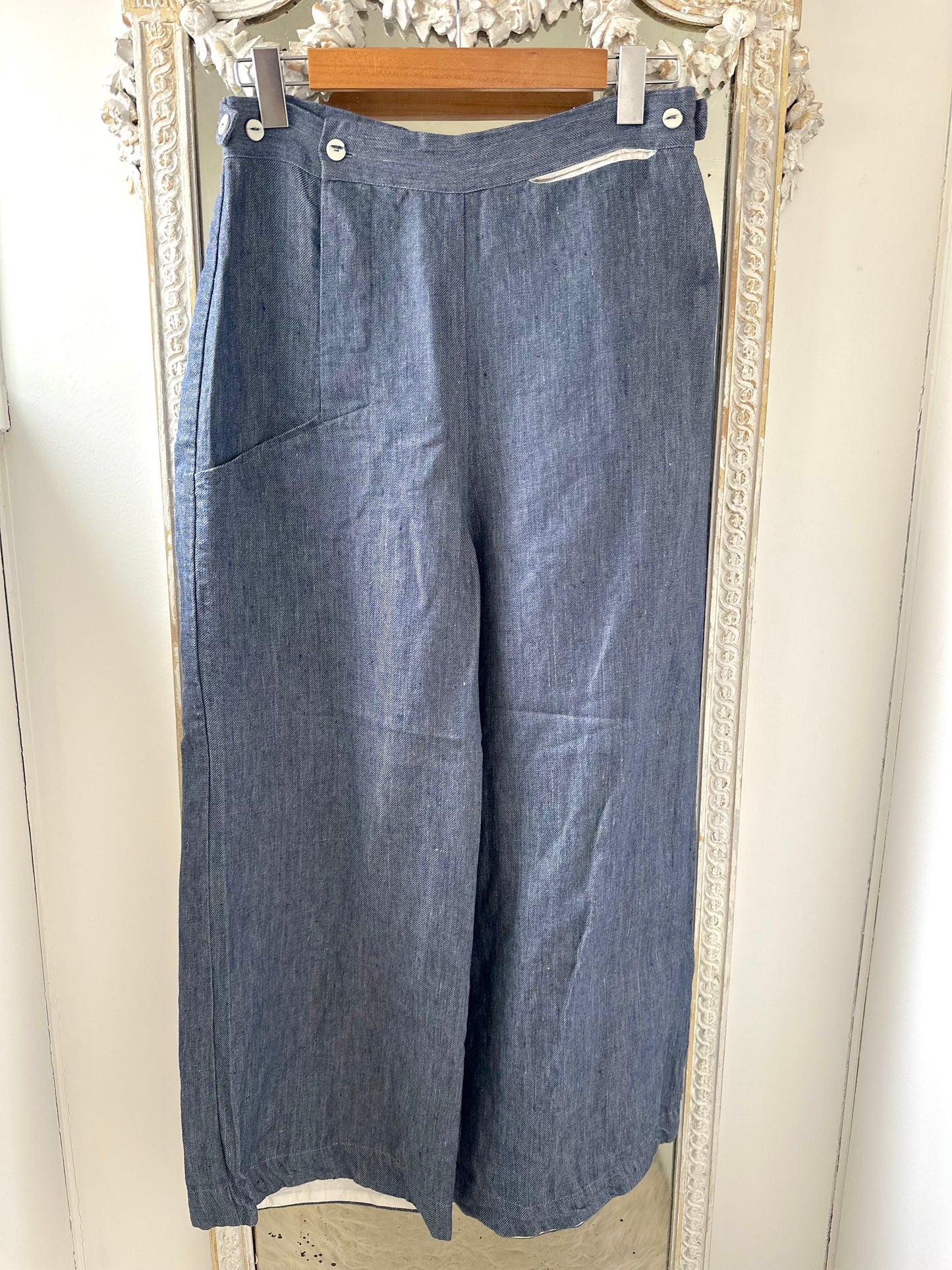 Sula Hem Pants - Linen Denim