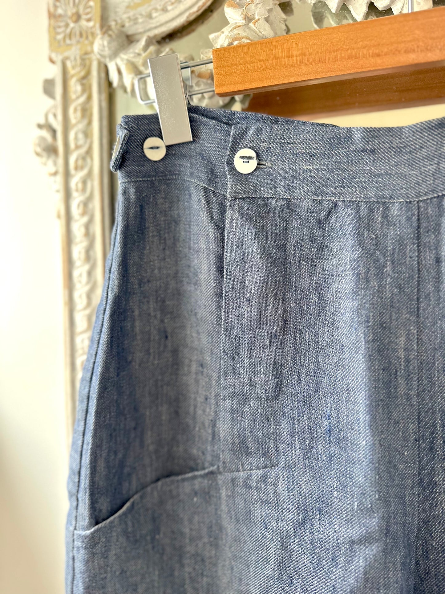 Sula Hem Pants - Linen Denim