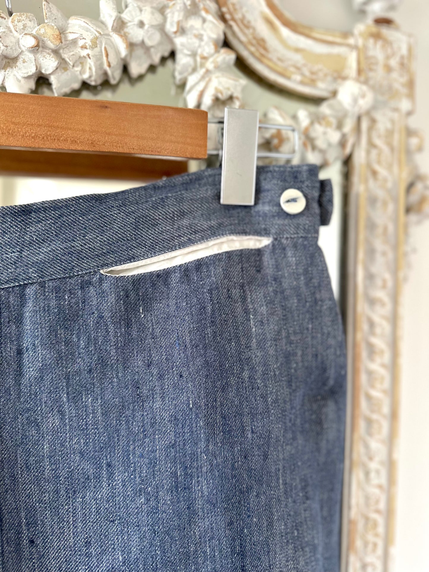 Sula Hem Pants - Linen Denim