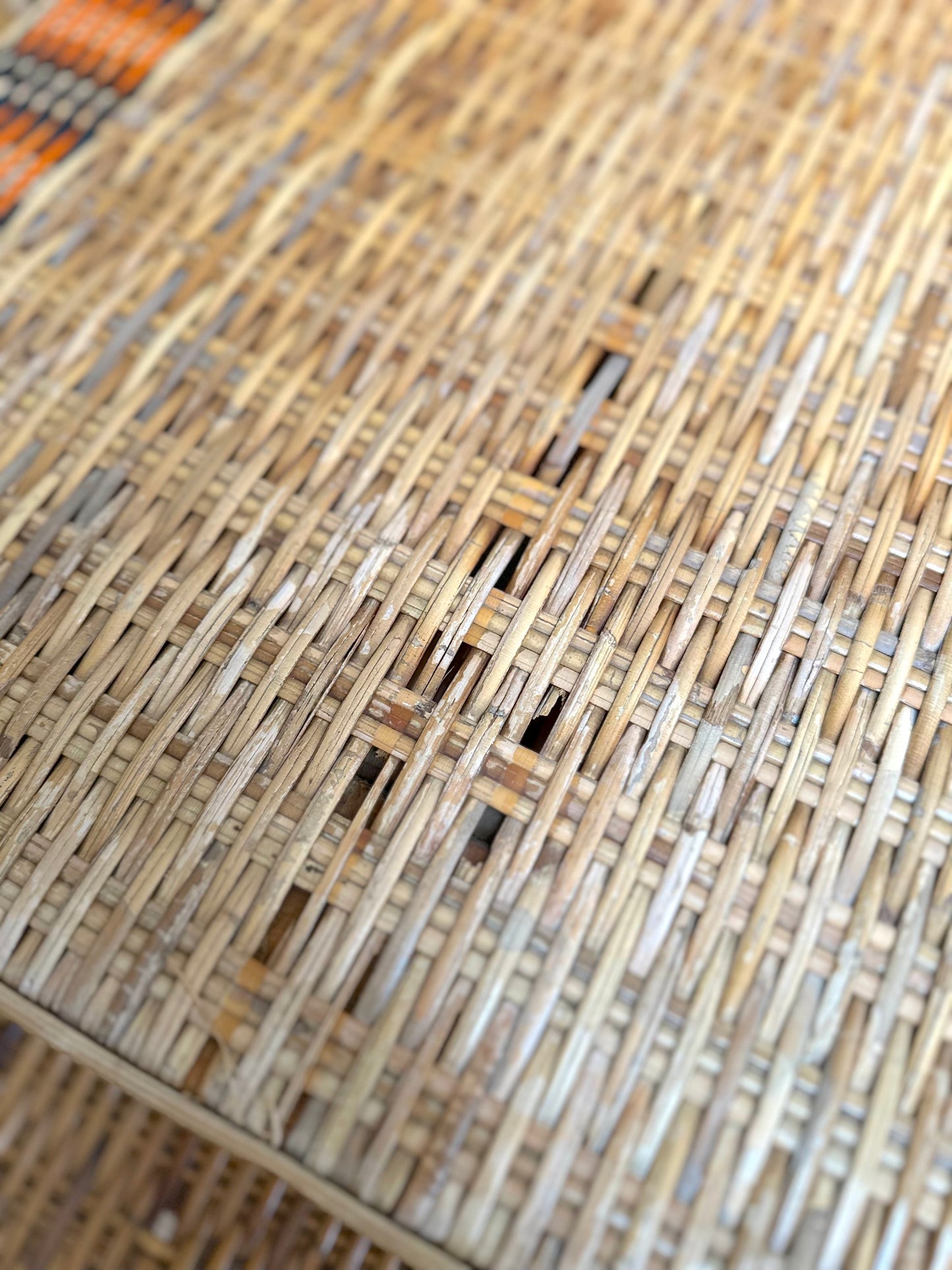 Vintage European Extendable Cane Lounge Chair