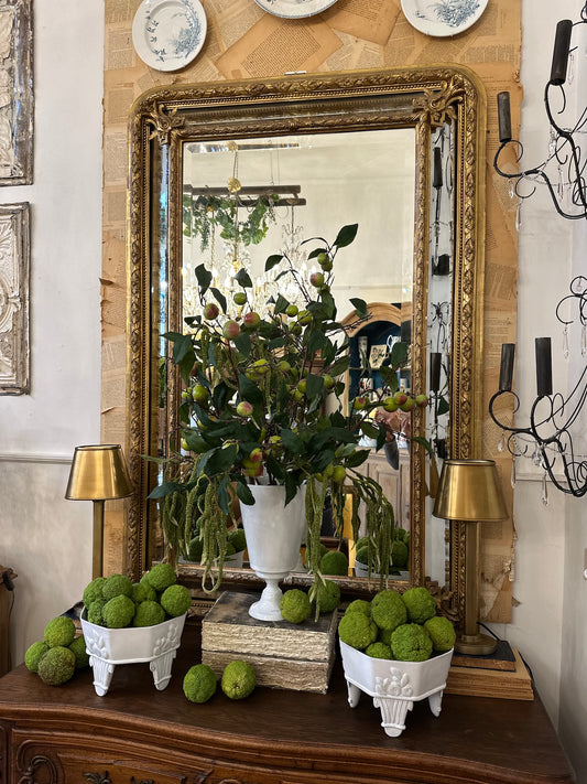 Antique French Large Gold Gilt Cushion Mirror