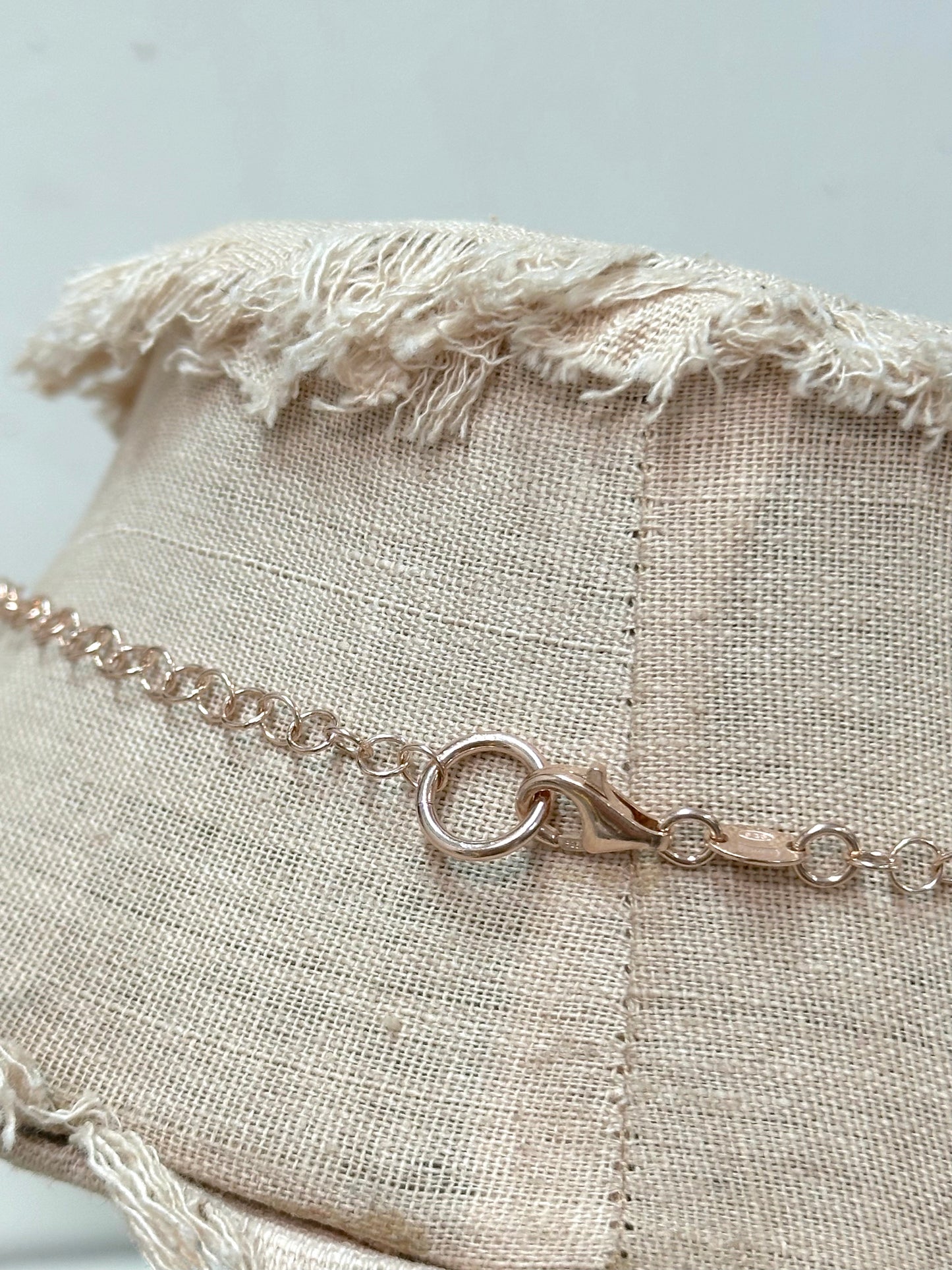 Italian Pearl And Rose Gold Circle Link Necklace