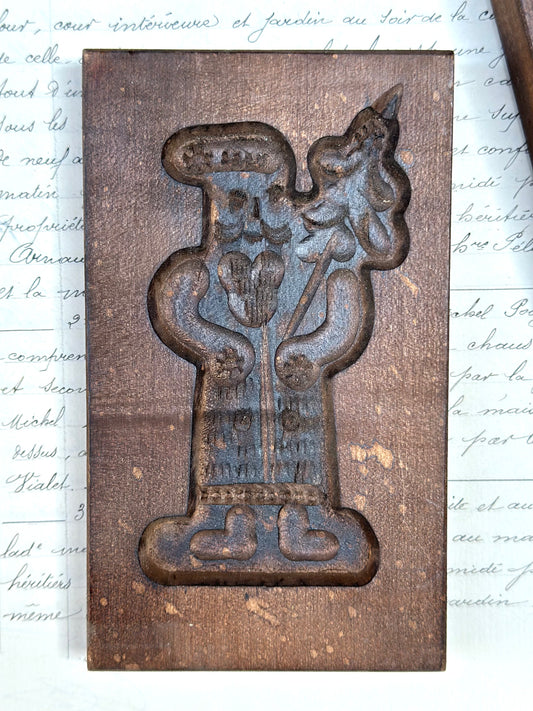 Antique French Wooden Biscuit Mold Set - Christmas