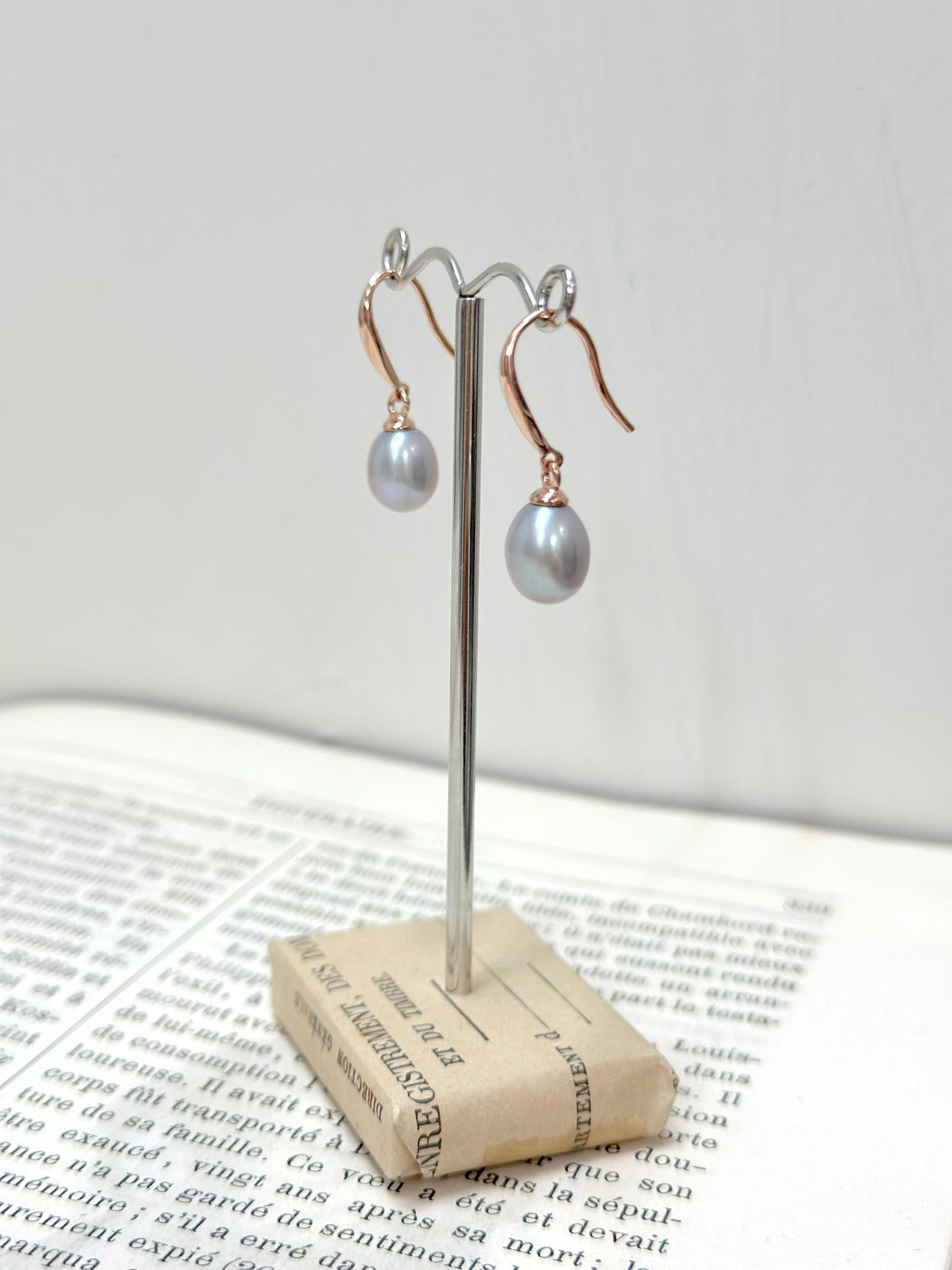 Italian Silver Pearl Drop Earrings
