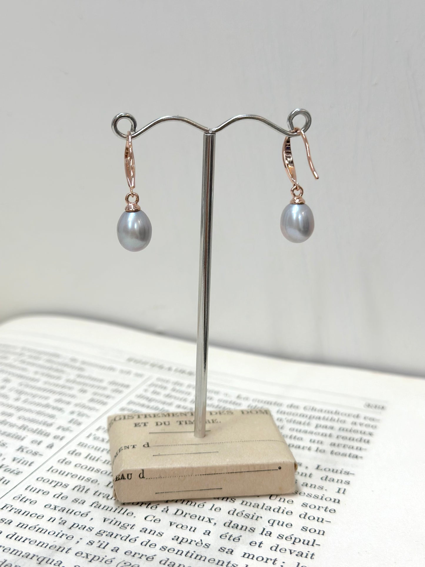 Italian Silver Pearl Drop Earrings