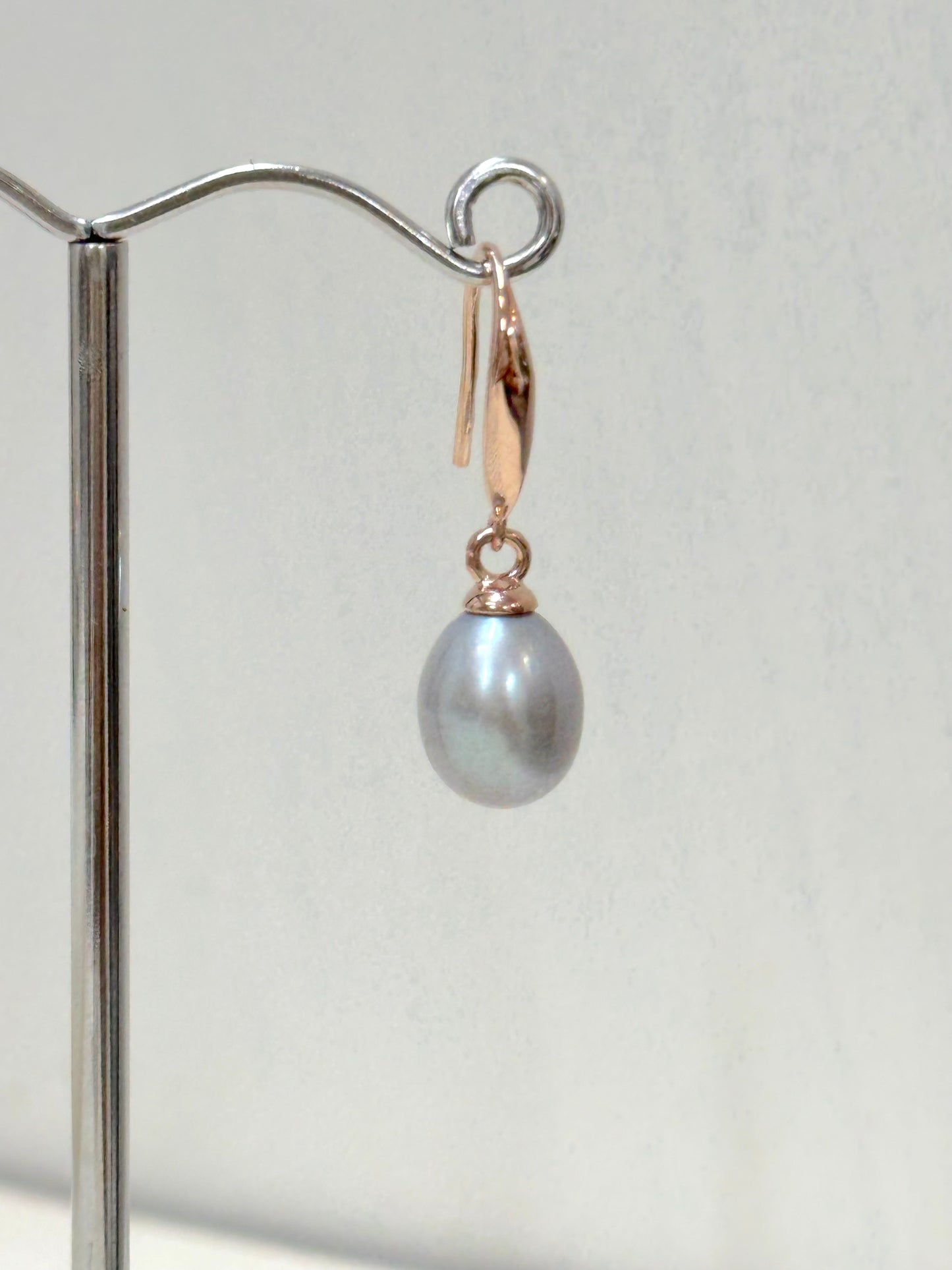 Italian Silver Pearl Drop Earrings