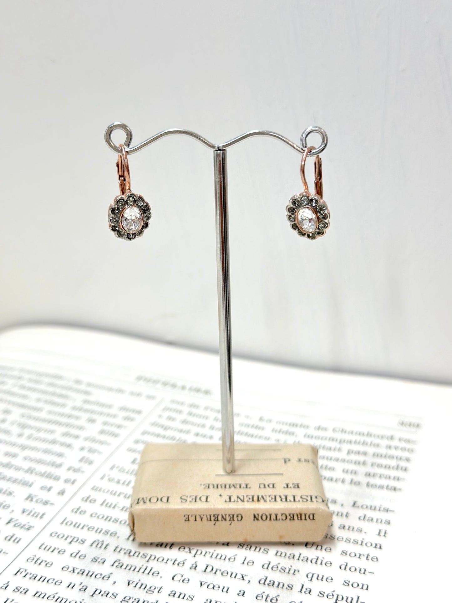 Italian Small Crystal Oval Earrings
