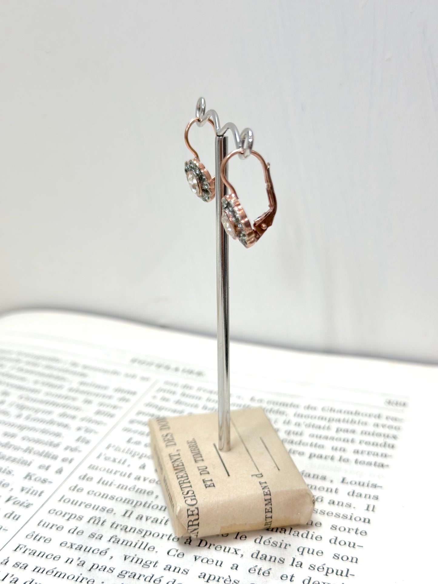 Italian Small Crystal Oval Earrings
