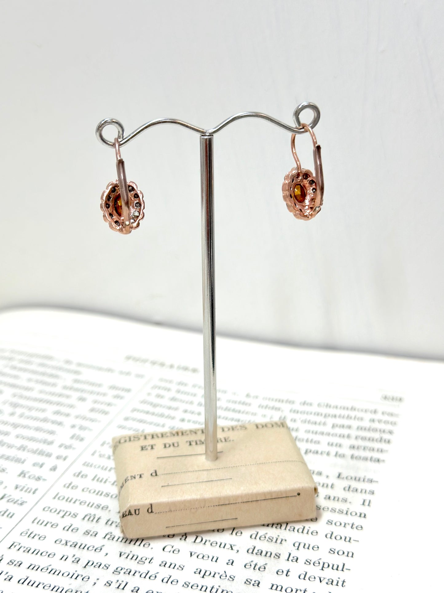 Italian Small Crystal Oval Earrings