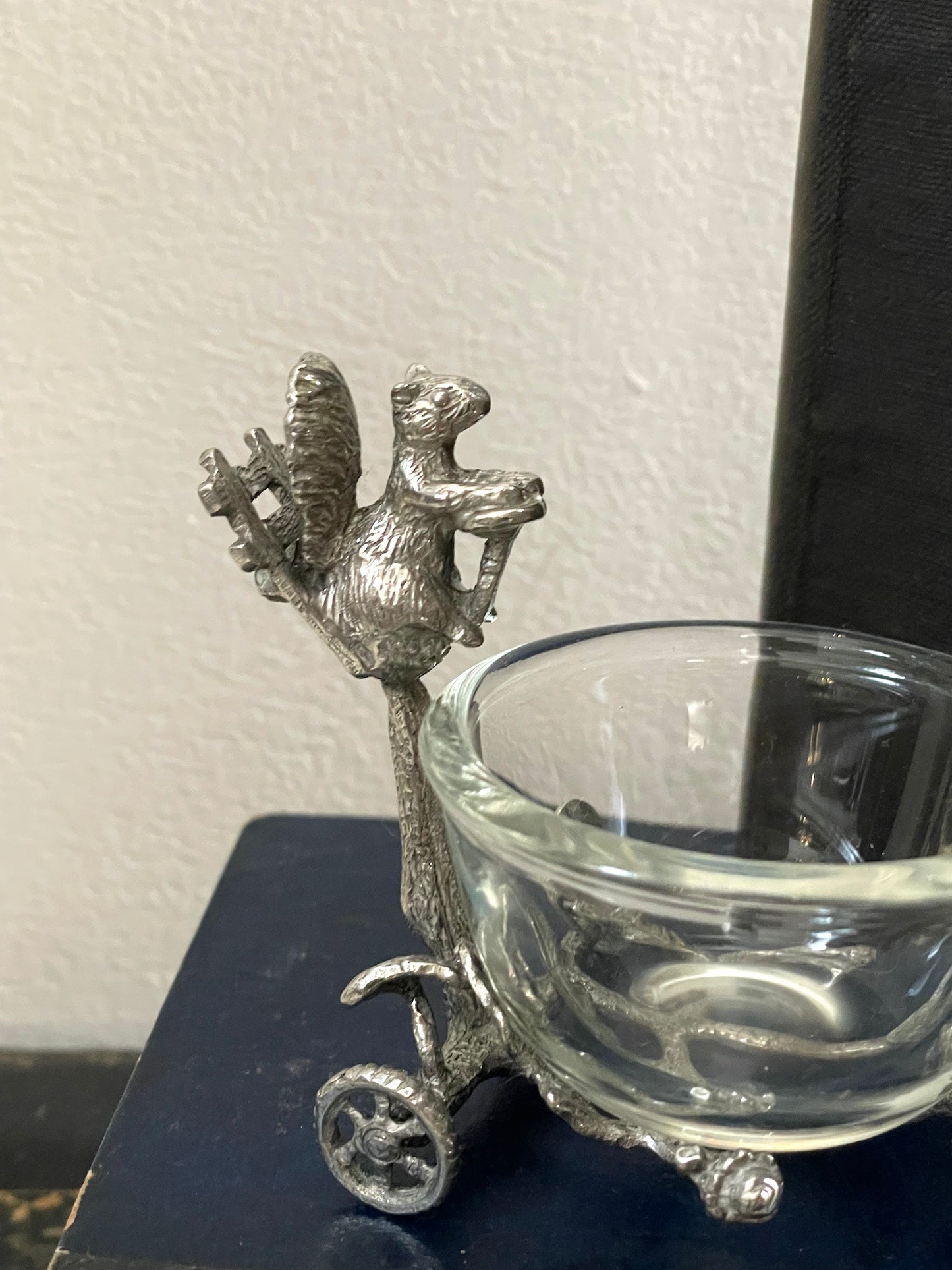 Pewter Squirrel & Acorn Wagon Jam Pot